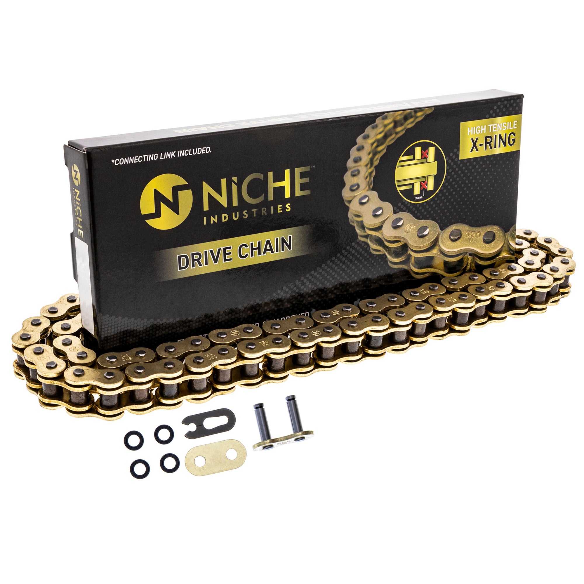 Gold X-Ring Chain 120 w/ Master Link Honda Suzuki | NICHE PARTS