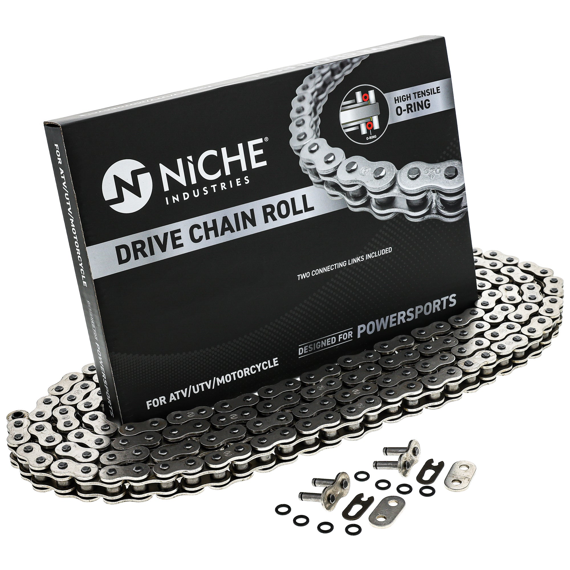 428 Motorcycle O-Ring Drive Chain Bulk Reel 2 Connecting Links (10 Feet)