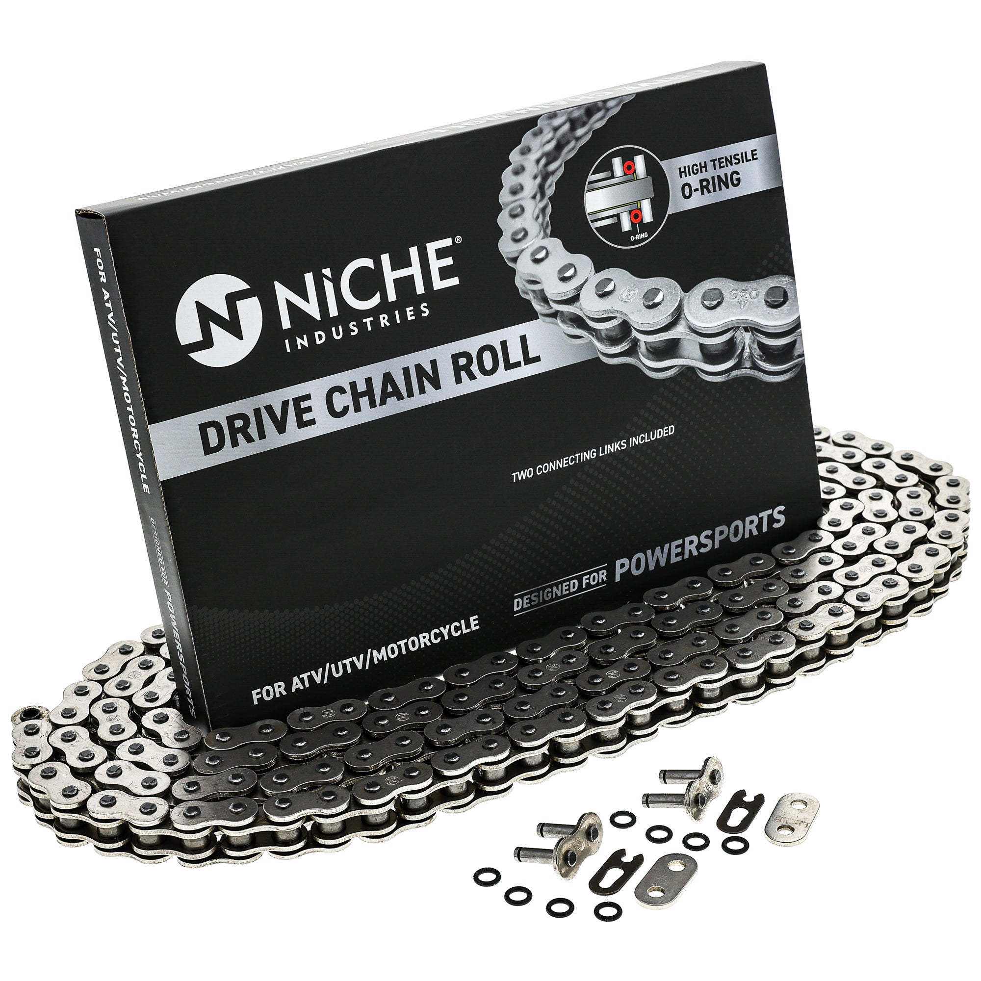 520 Motorcycle O-Ring Drive Chain Bulk Reel 2 Connecting Links (10 Feet)