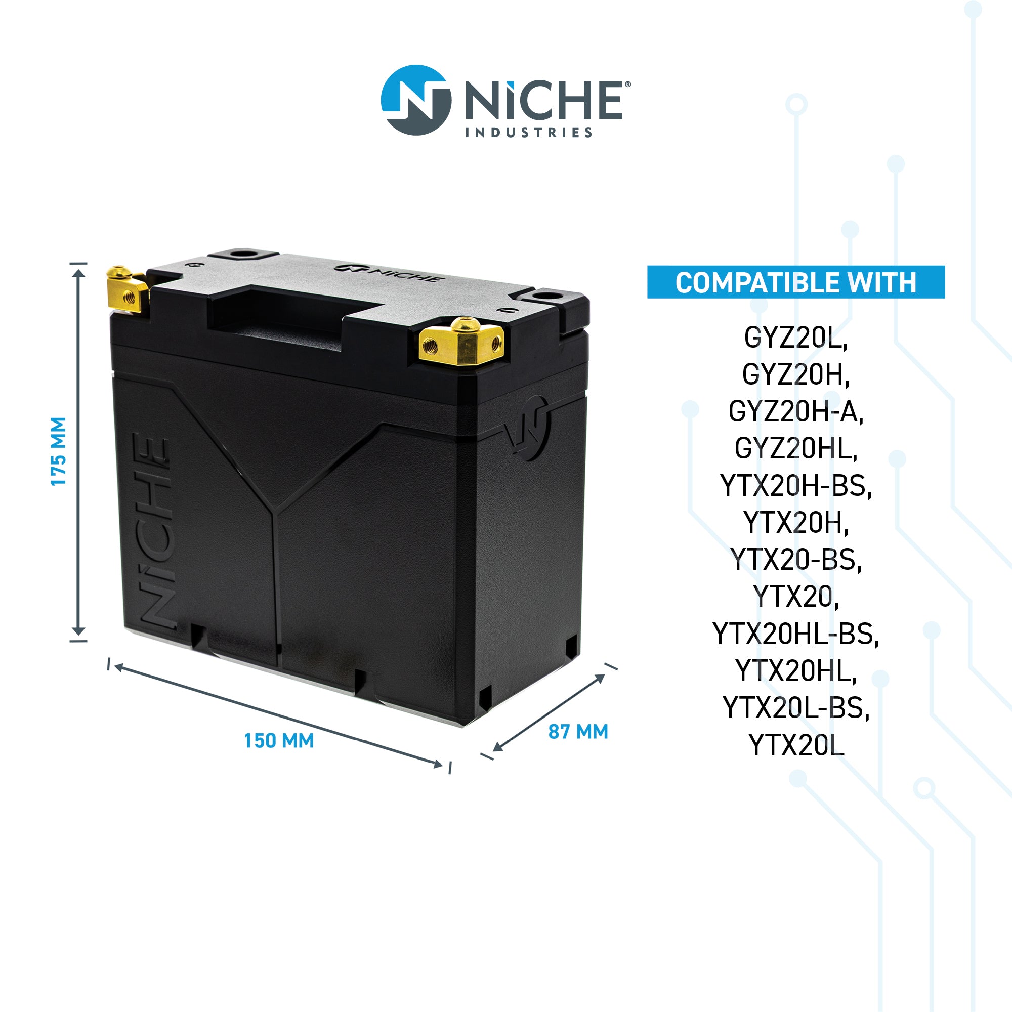 NICHE Lithium Battery 61218414924 295500116 278001756