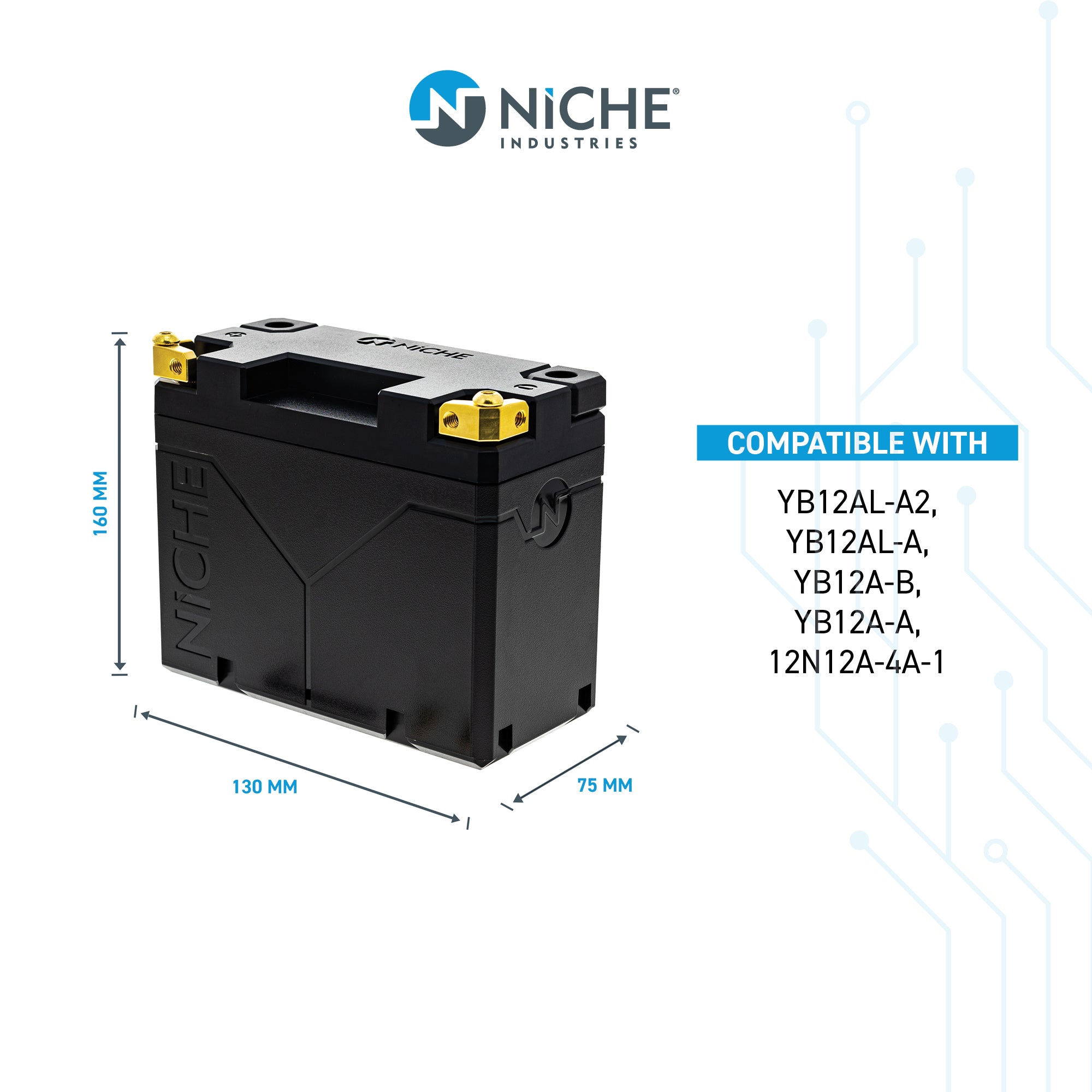 NICHE Lithium Battery 61217729049 31500-460-672AH