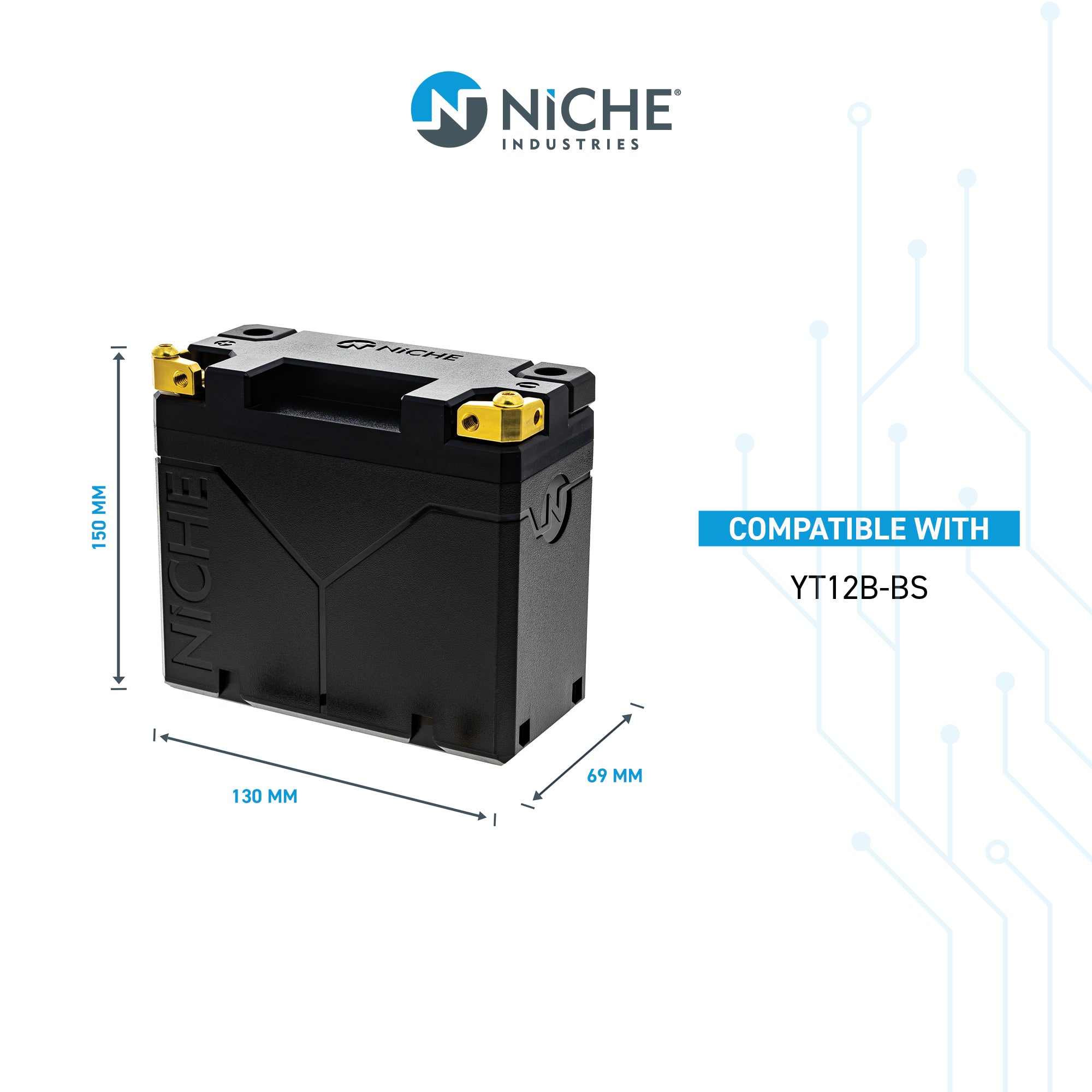 NICHE Lithium Battery BTY-GT12B-40-00 BTG-GT12B-40-00