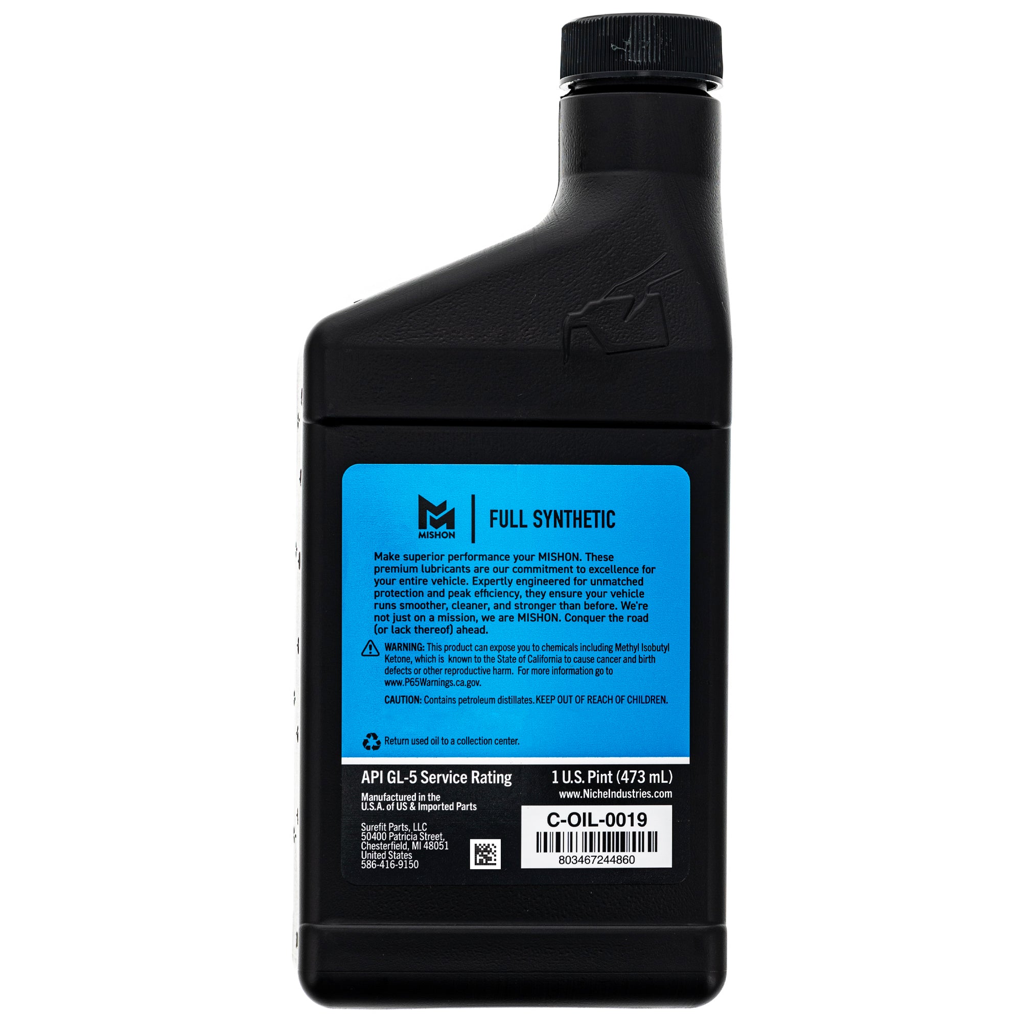 MISHON Rear Gearcase Angle Drive Fluid ATV UTV for Polaris Ranger (1 Pint)