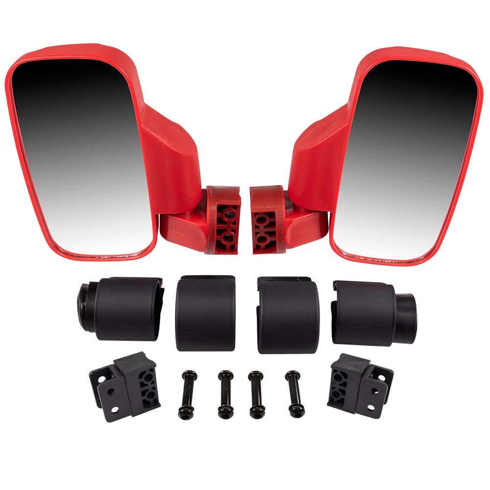 Red Side View Mirror Set For Polaris Can-Am Arctic Cat MK1002934