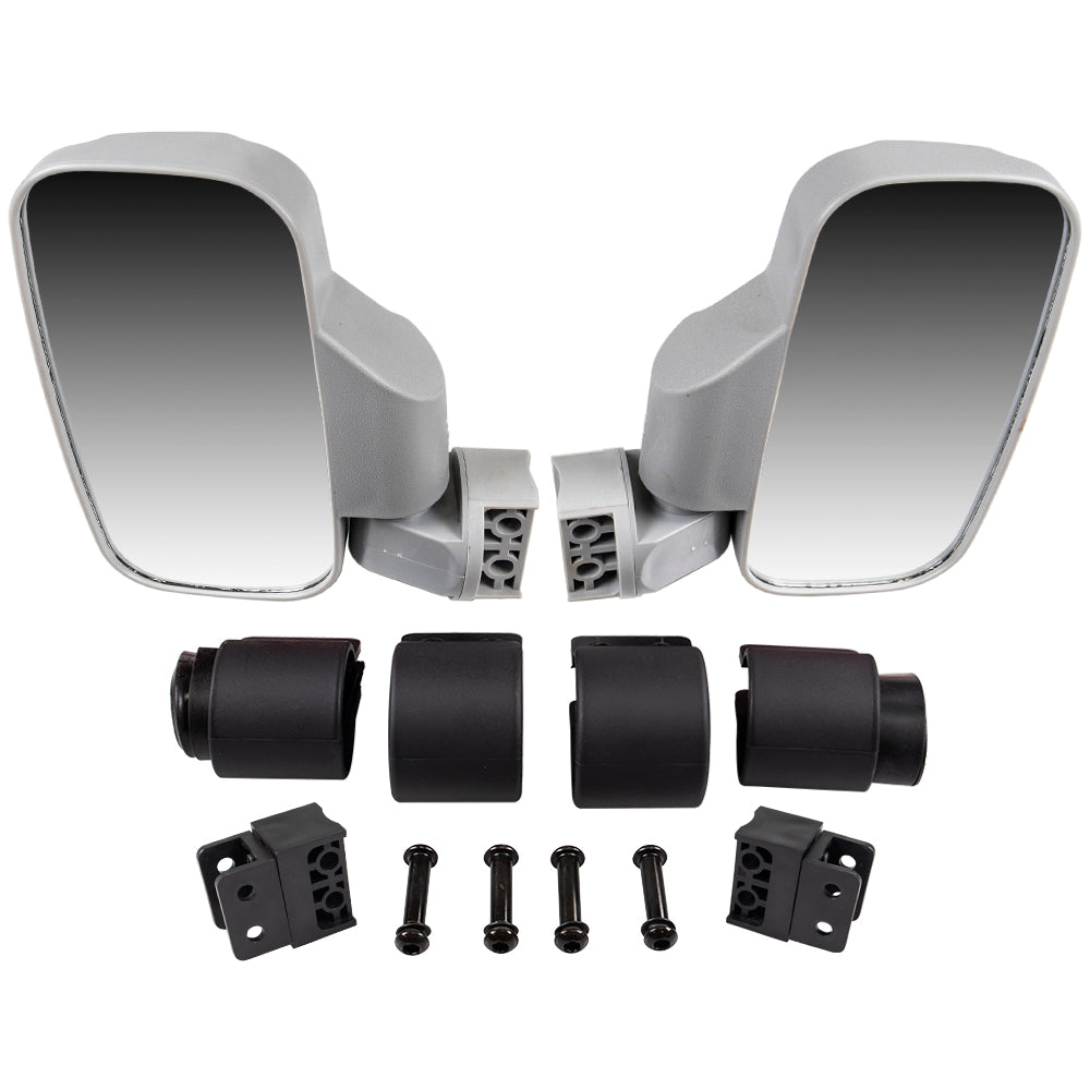 Silver Side View Mirror Pro-Fit Set For Yamaha MK1002938