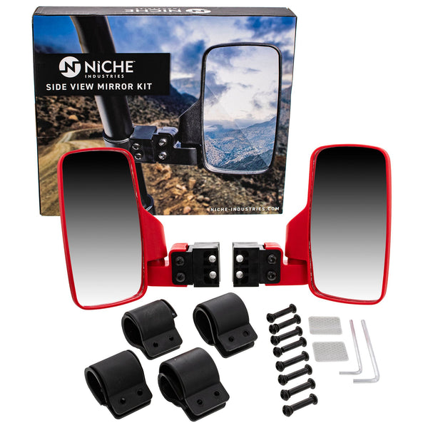 Red Side View Mirror Set Polaris Can-Am John Deere | NICHE PARTS