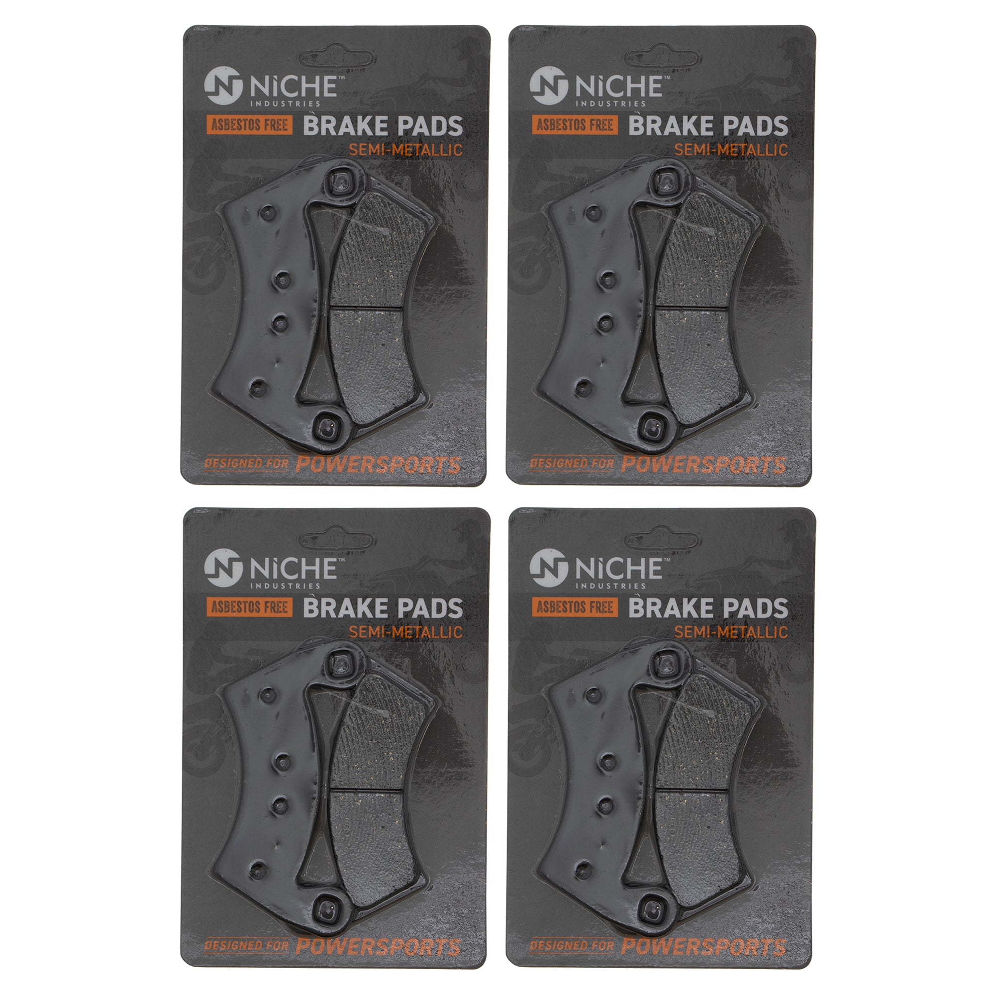 Front Semi-Metallic Brake Pad Set 4-Pack for Polaris GEM RZR Ranger 2205949 2203747 NICHE 519-KPA2226D