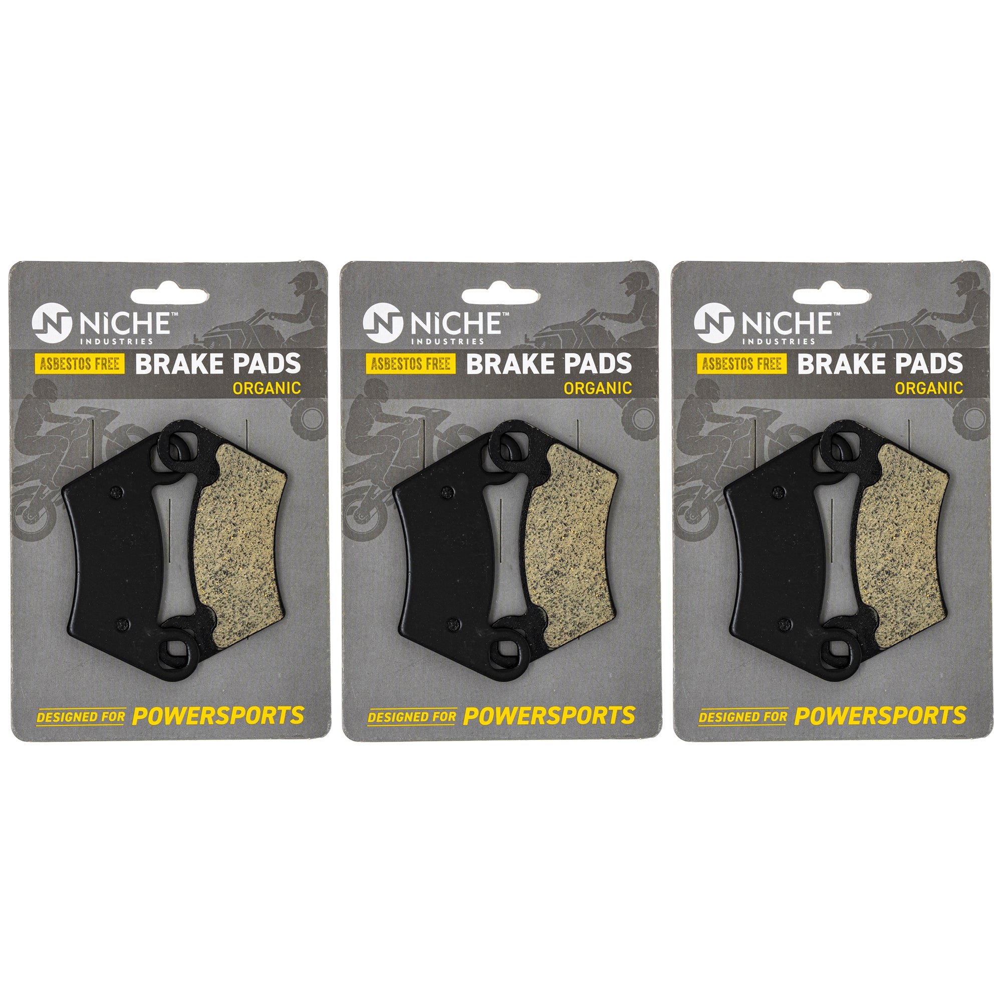 Brake Pad Set (Front & Rear) 3-Pack for Polaris GEM Sportsman RZR Ranger Dunn 2202413 NICHE 519-KPA2275D