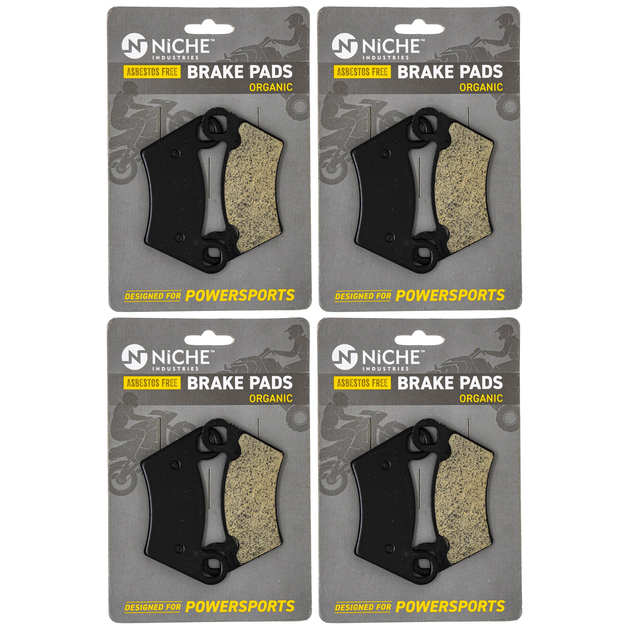 Brake Pad Set (Front & Rear) 4-Pack for Polaris GEM Sportsman RZR Ranger Dunn 2202413 NICHE 519-KPA2275D