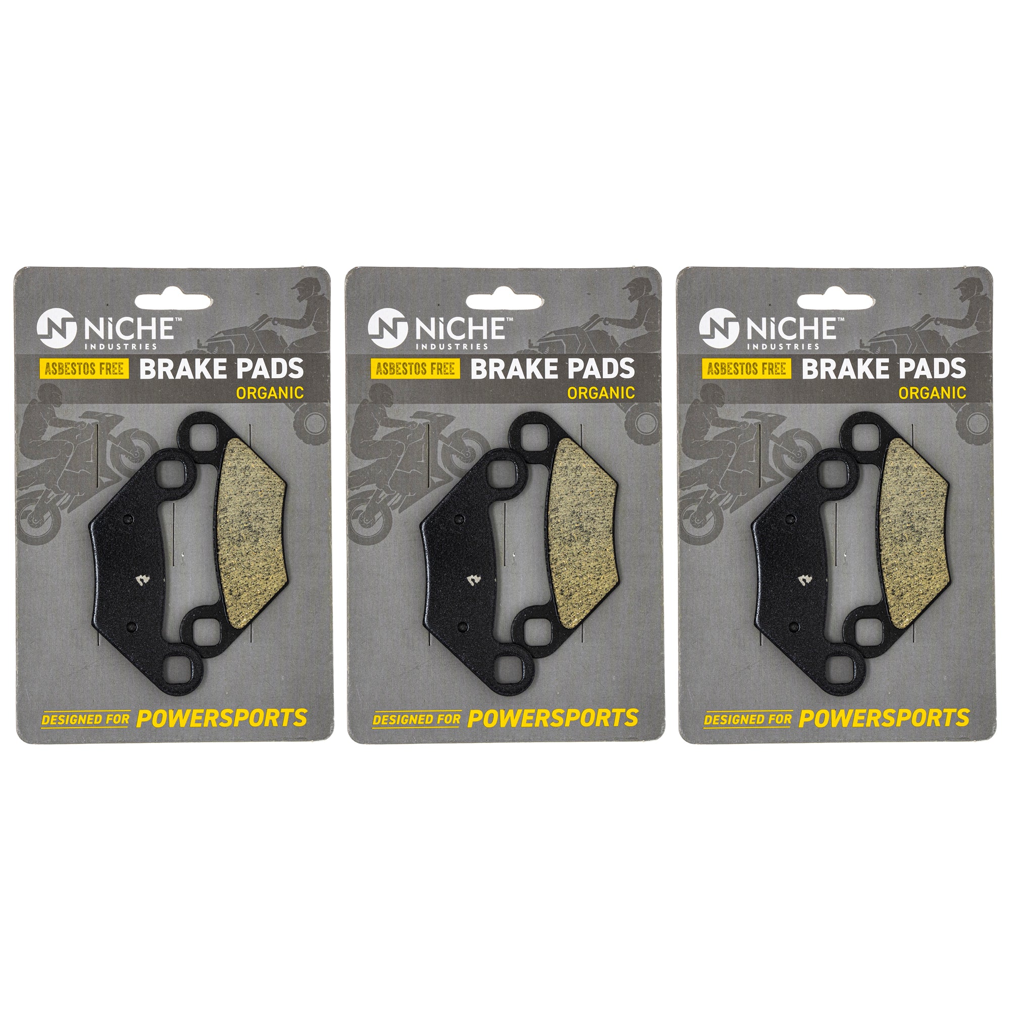 Brake Pad Set (Front & Rear) 3-Pack for Polaris Sportsman Scrambler 2203628 2204088 NICHE 519-KPA2276D