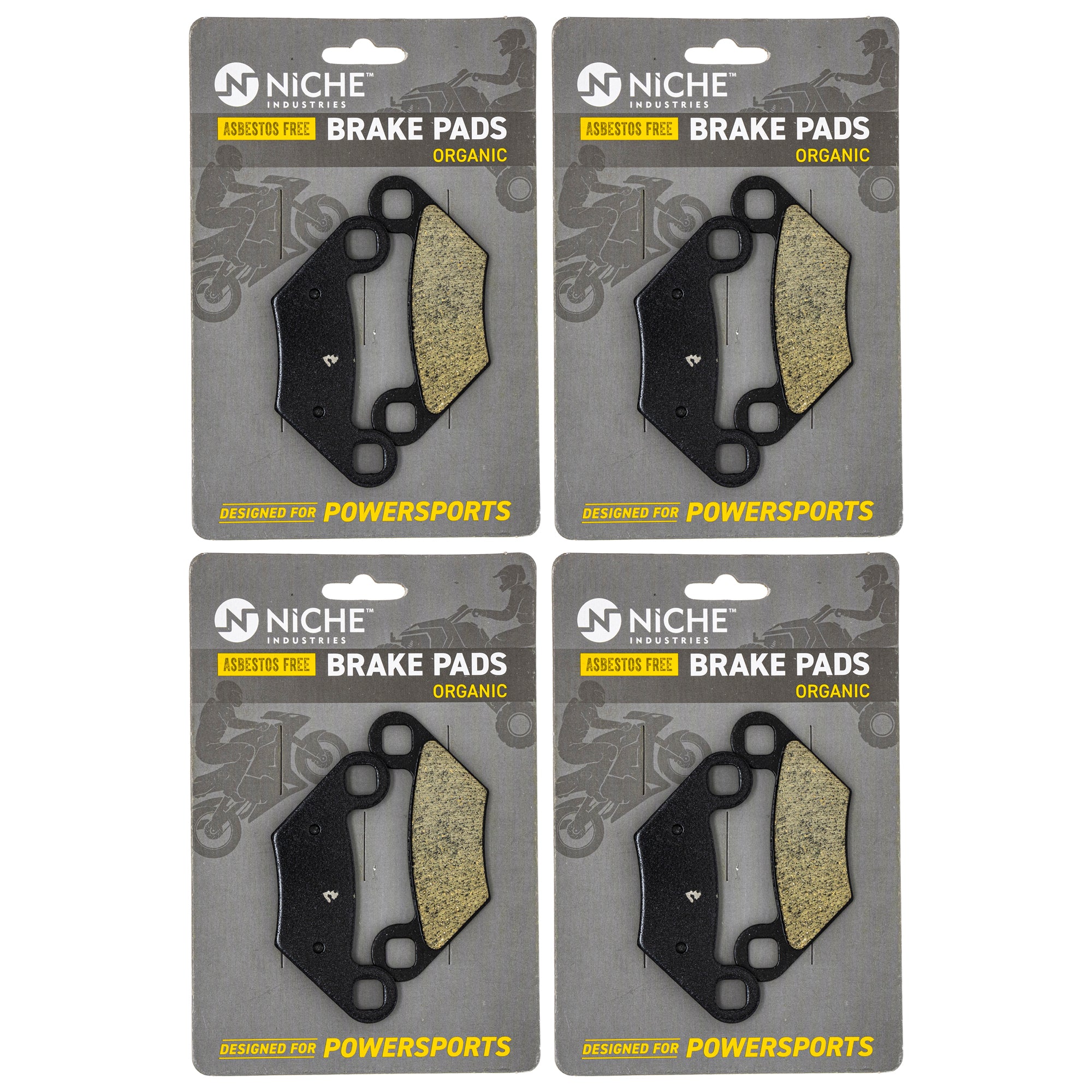 Brake Pad Set (Front & Rear) 4-Pack for Polaris Sportsman Scrambler 2203628 2204088 NICHE 519-KPA2276D