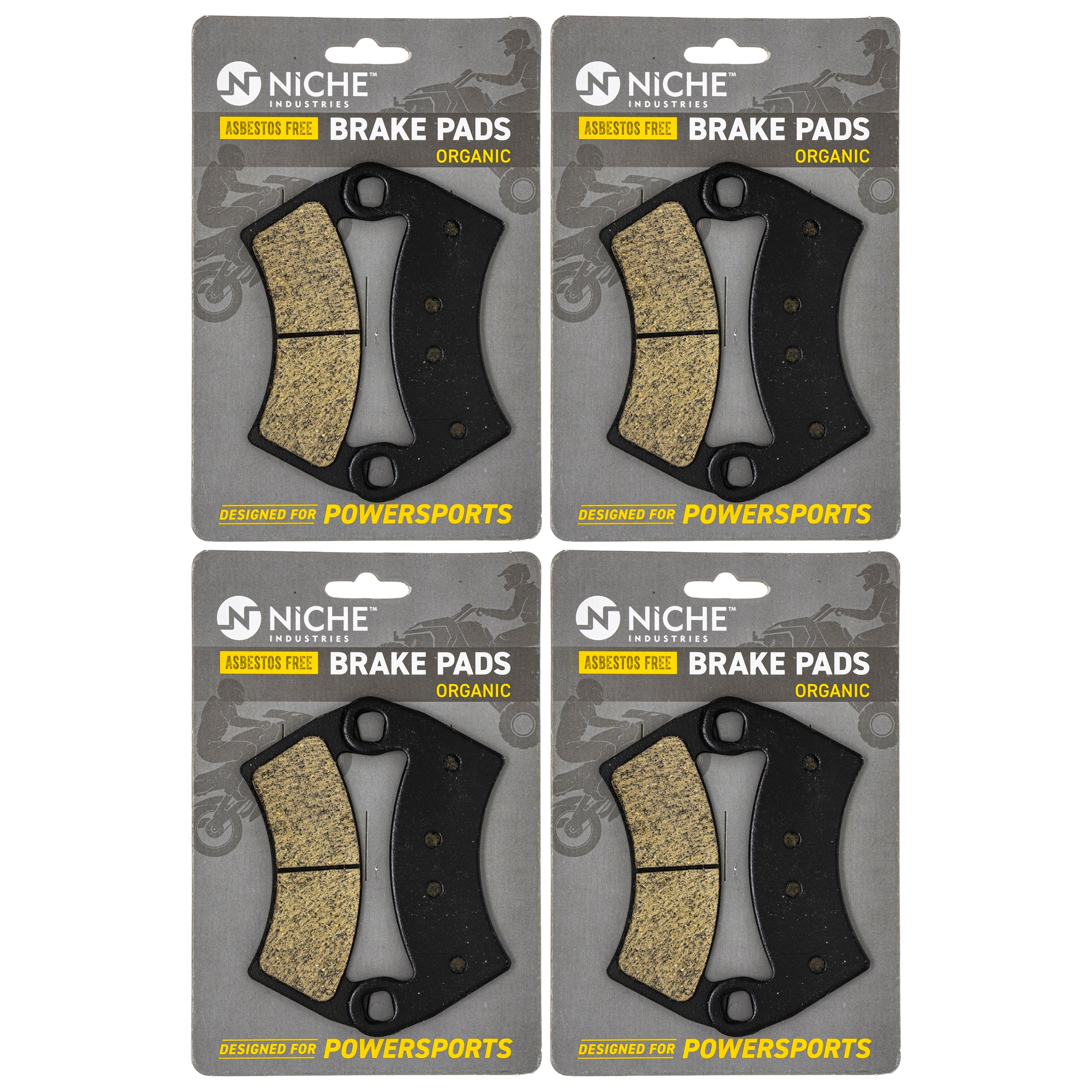 Brake Pad Set (Front & Rear) 4-Pack for Polaris GEM RZR Ranger 2205949 2203747 1911228 NICHE 519-KPA2278D