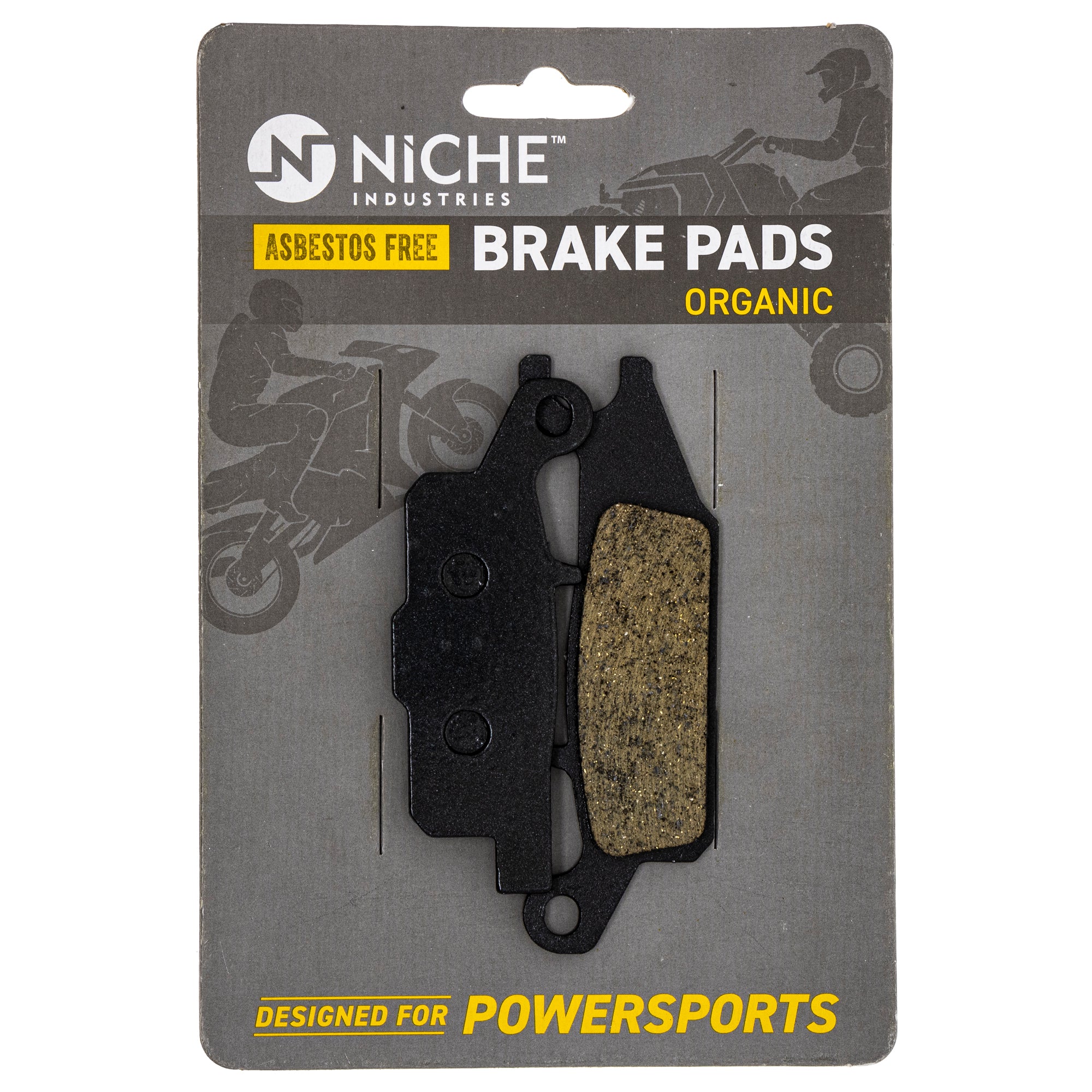 Front Left Organic Brake Pad Set for Yamaha Raptor Kodiak Grizzly 3B4-W0045-00-00 NICHE 519-KPA2201D