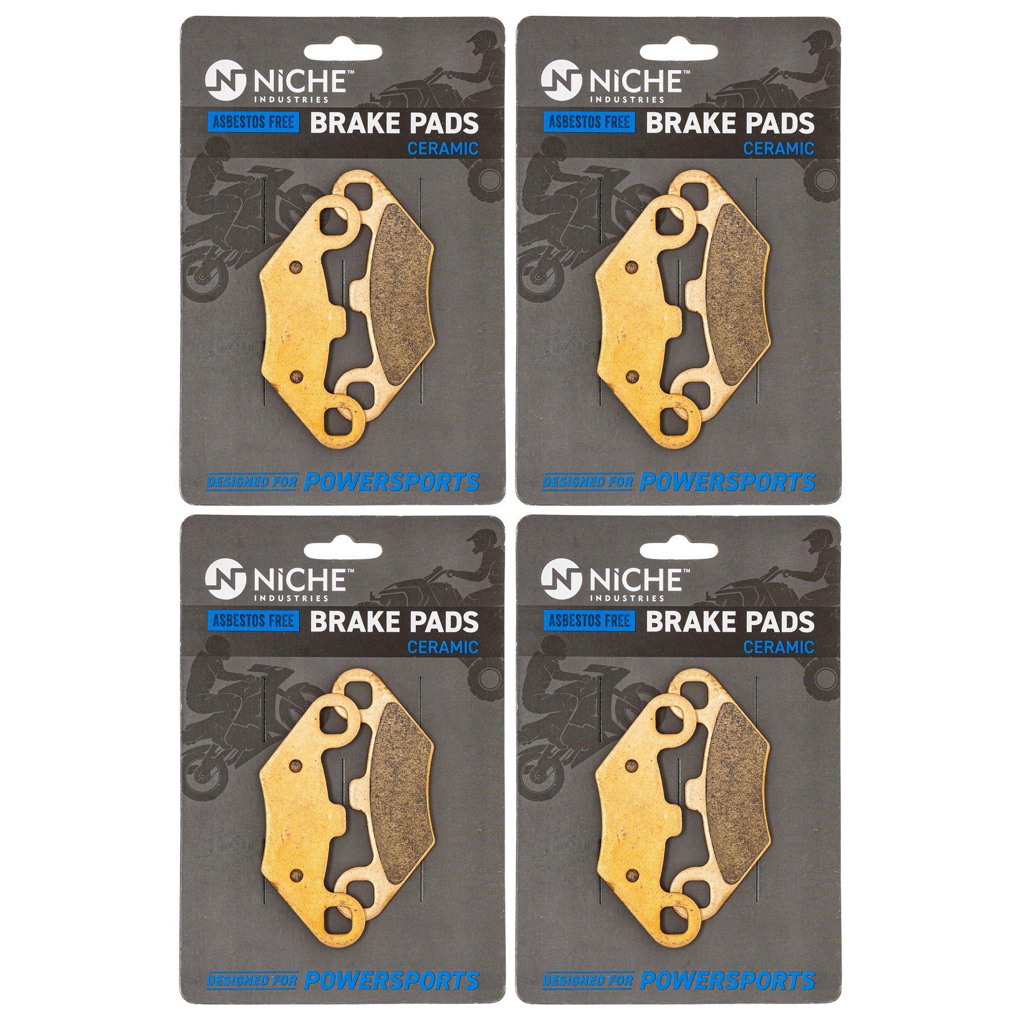 Front & Rear Ceramic Brake Pad Set 4-Pack for Polaris Xpress Xplorer Xpedition Worker NICHE 519-KPA2327D