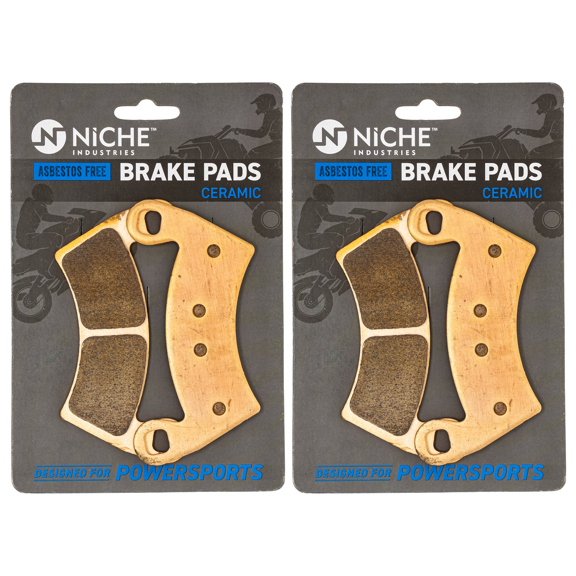 Ceramic Brake Pad Kit 2-Pack for Polaris GEM Sportsman RZR Ranger General 2205949 2203747 NICHE 519-KPA2328D