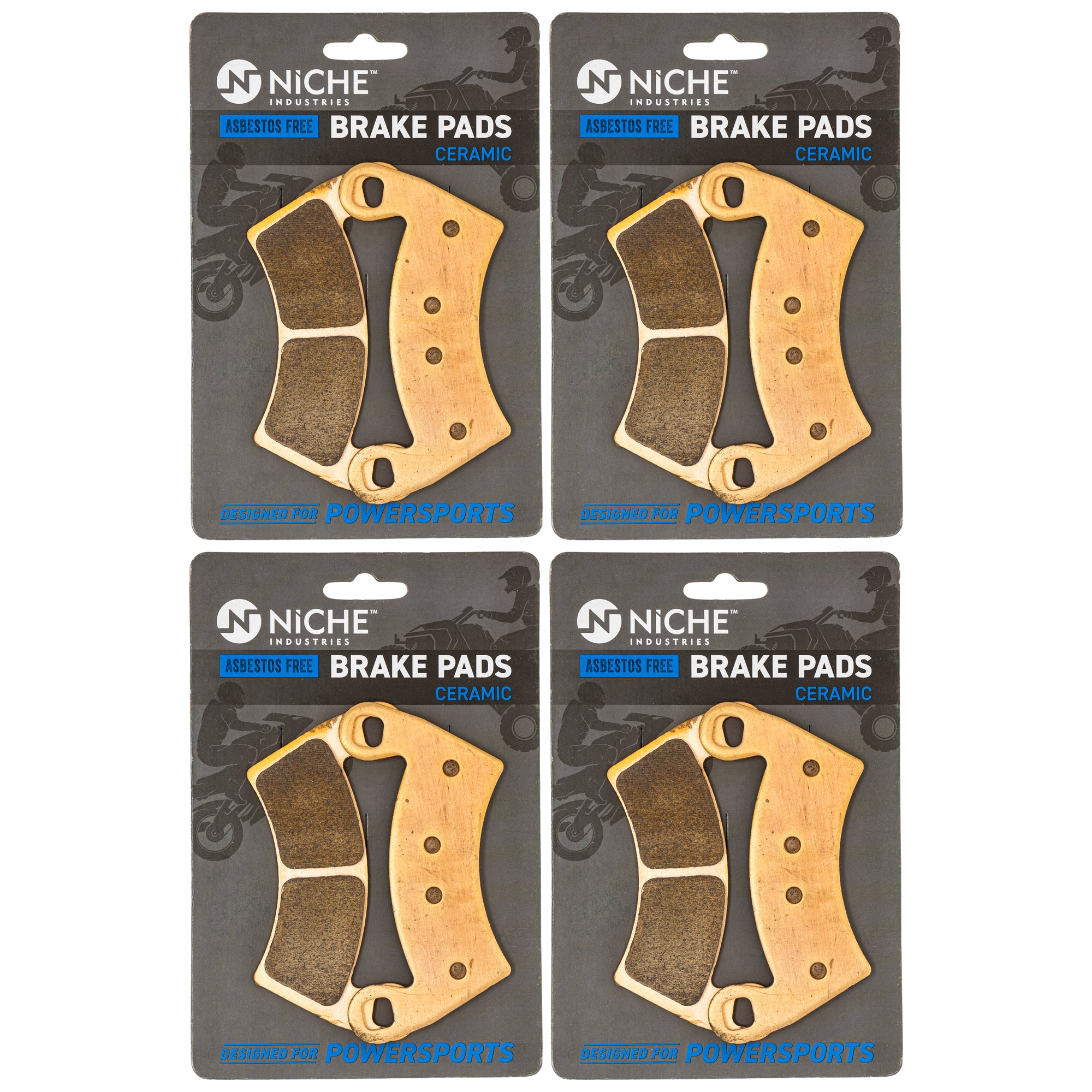 Ceramic Brake Pad Kit 4-Pack for Polaris GEM RZR Ranger 2205949 2203747 1911228 NICHE 519-KPA2328D
