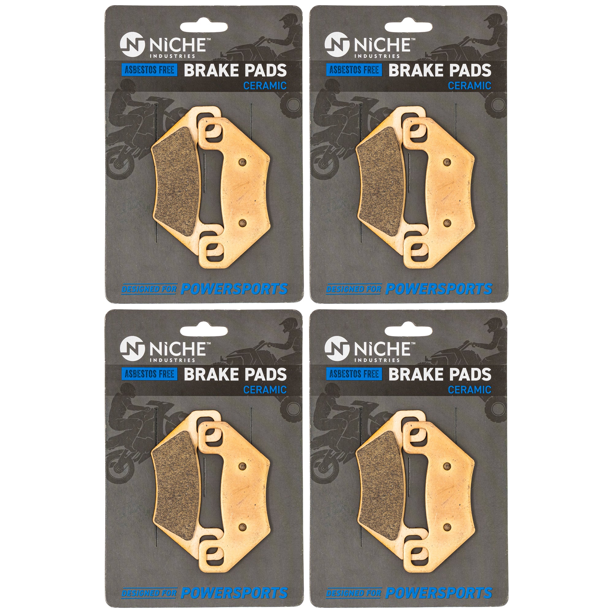 Front & Rear Ceramic Brake Pad Set 4-Pack for Polaris Arctic Cat Textron Voyager NICHE 519-KPA2335D