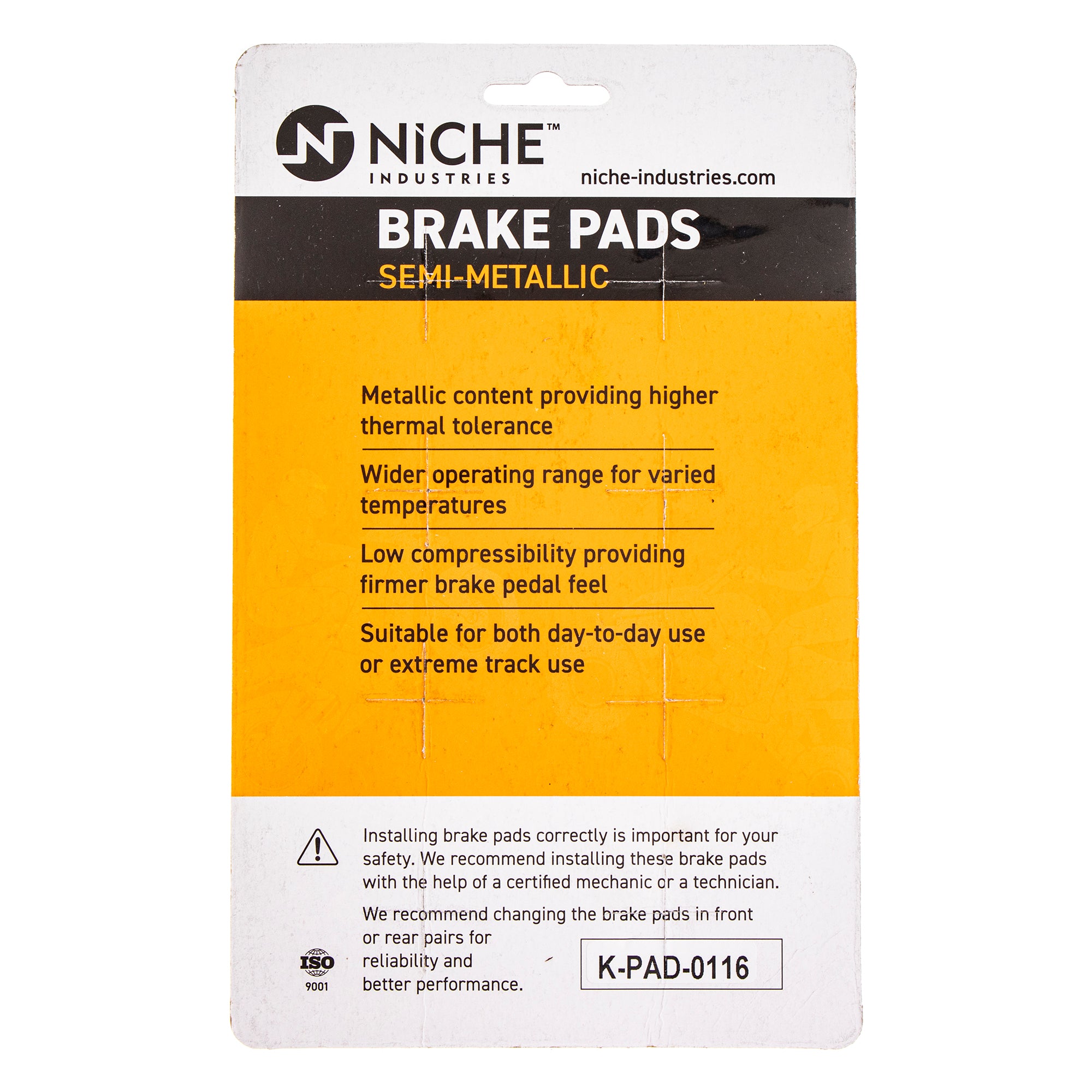 NICHE 519-KPA2338D Semi-Metallic Brake Pads for Arctic Cat Textron