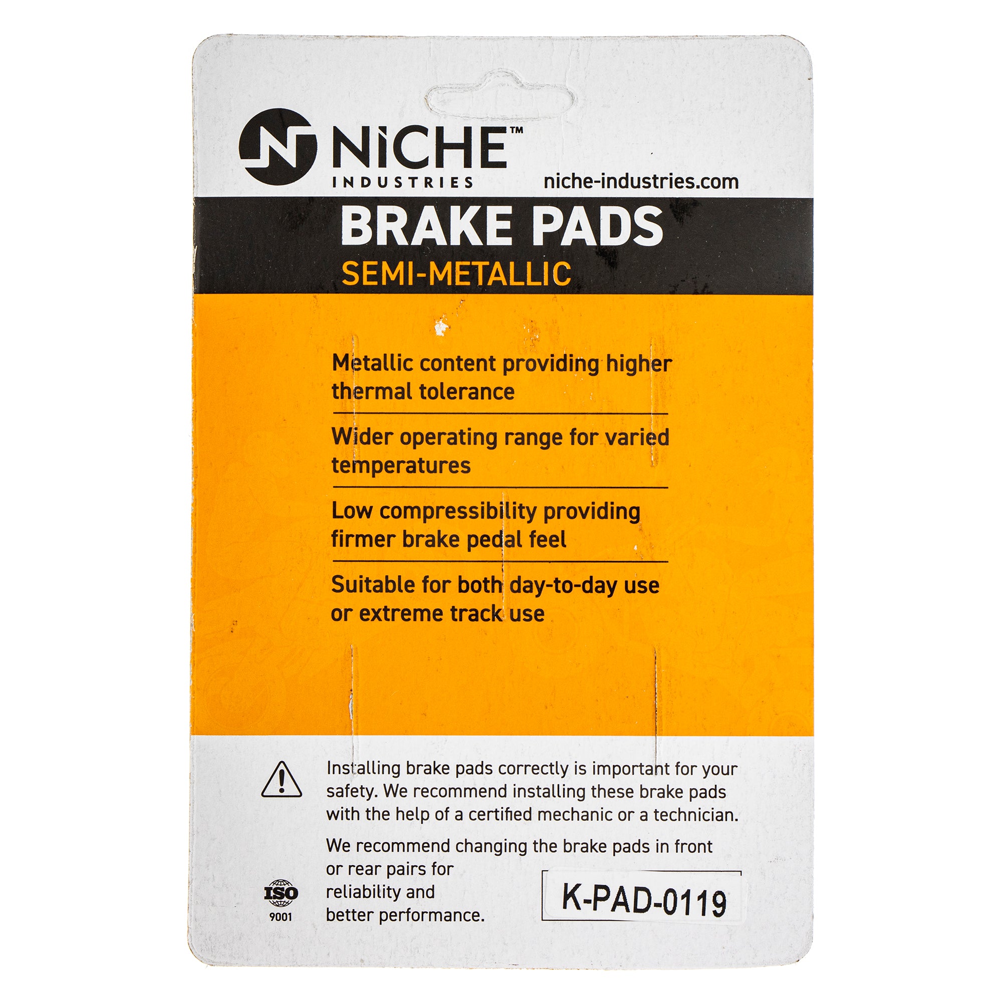NICHE 519-KPA2331D Semi-Metallic Brake Pads for BRP Can-Am Ski-Doo