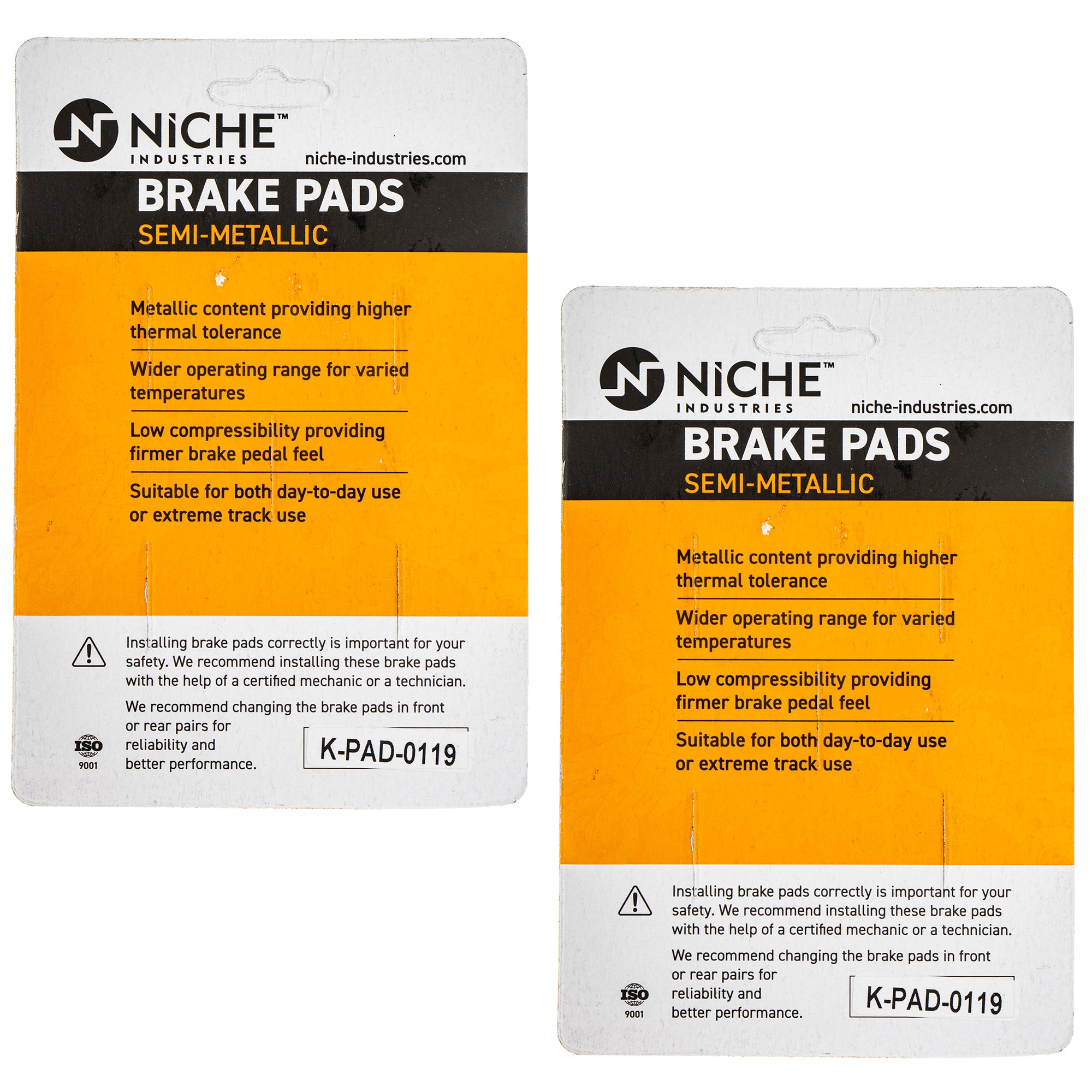 NICHE 519-KPA2331D Brake Pad Set 2-Pack for BRP Can-Am Ski-Doo