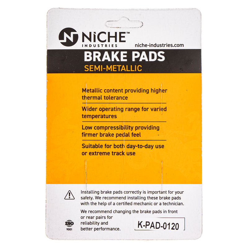 NICHE 519-KPA2342D Semi-Metallic Brake Pads for BRP Can-Am Ski-Doo