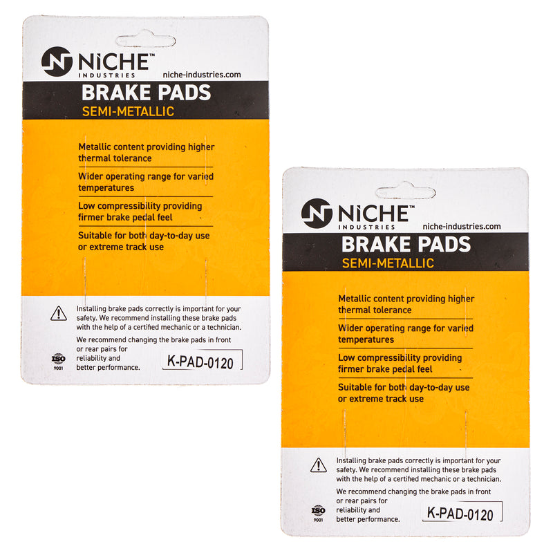 NICHE 519-KPA2342D Brake Pad Set 2-Pack for BRP Can-Am Ski-Doo
