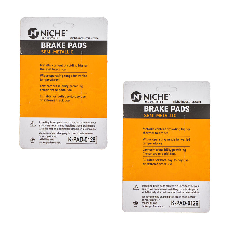 NICHE 519-KPA2348D Brake Pad Set 2-Pack for Polaris Ranger ACE