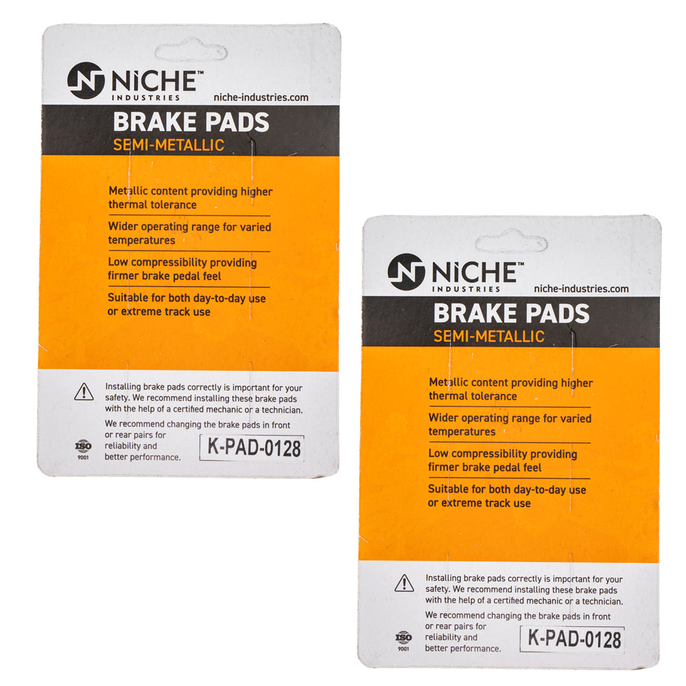 NICHE 519-KPA2340D Brake Pad Set 2-Pack for Yamaha YXZ1000R