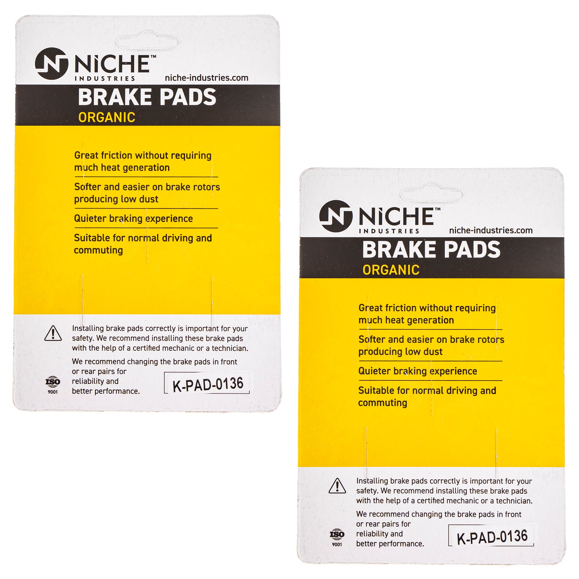 NICHE 519-KPA2358D Brake Pad Set 2-Pack for BRP Can-Am Ski-Doo