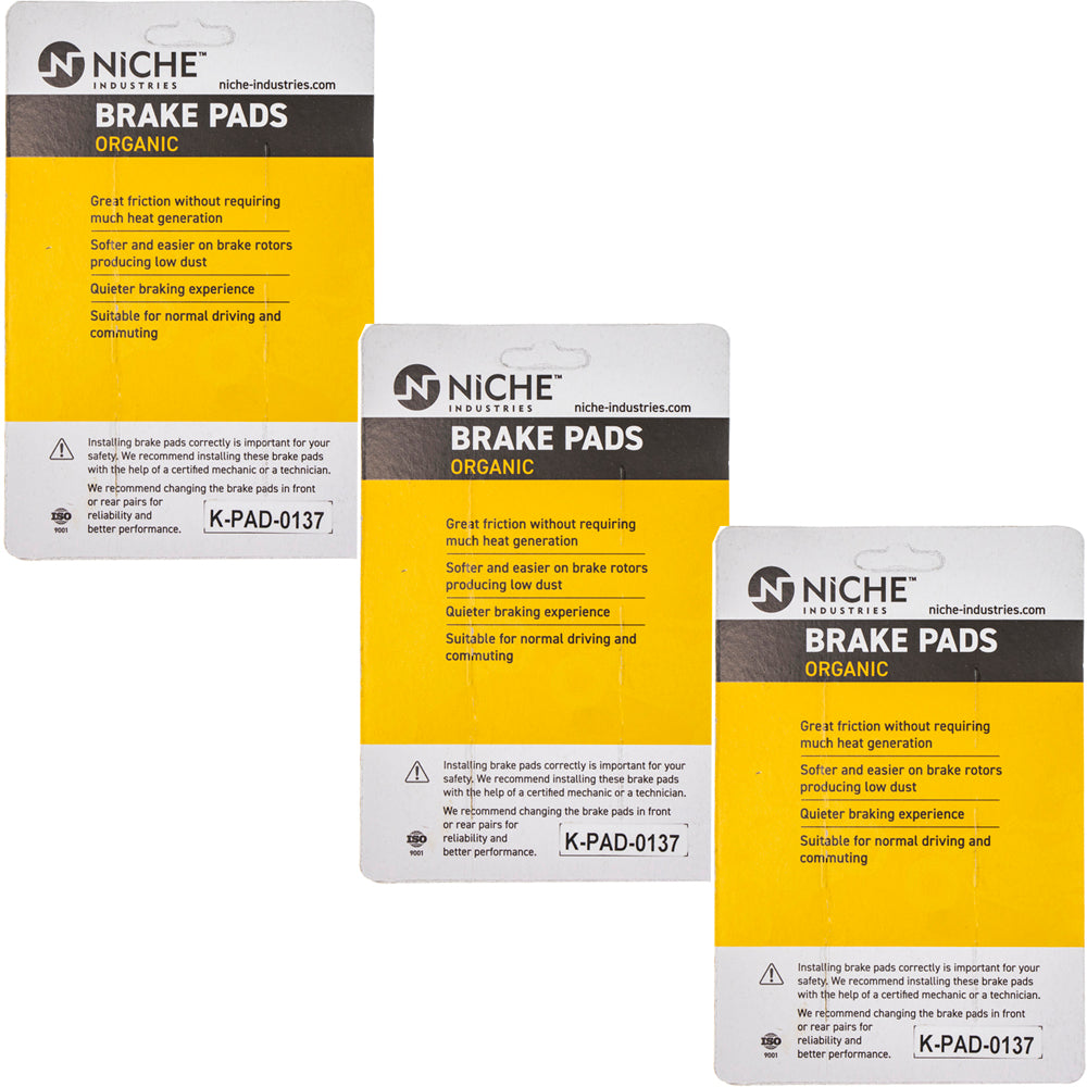 NICHE 519-KPA2359D Brake Pad Set Front & Rear 3-Pack for zOTHER KTM