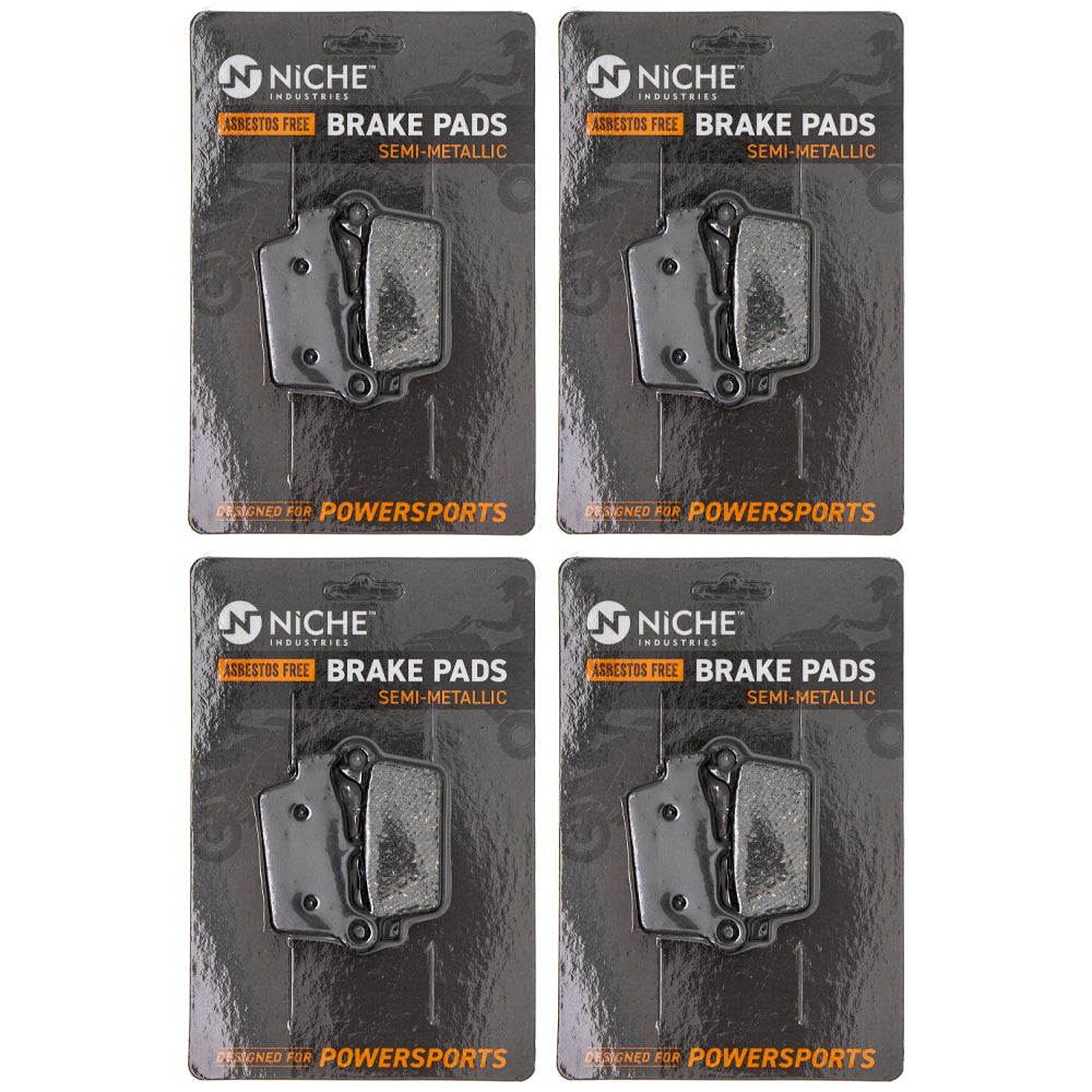 Semi-Metallic Brake Pad Set (Front & Rear) 4-Pack for zOTHER Yamaha Suzuki Kawasaki NICHE 519-KPA2361D