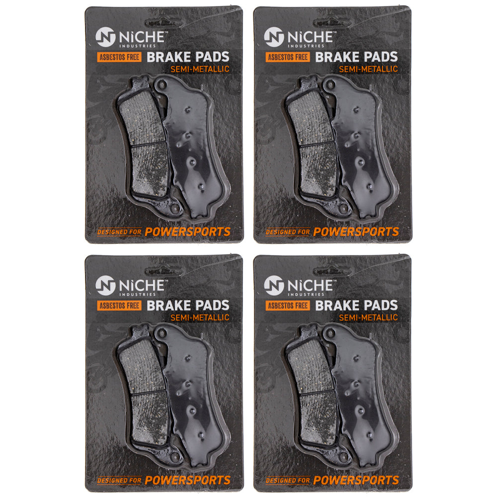 Semi-Metallic Brake Pad Set (Front & Rear) 4-Pack for zOTHER Victory Polaris Honda NICHE 519-KPA2374D