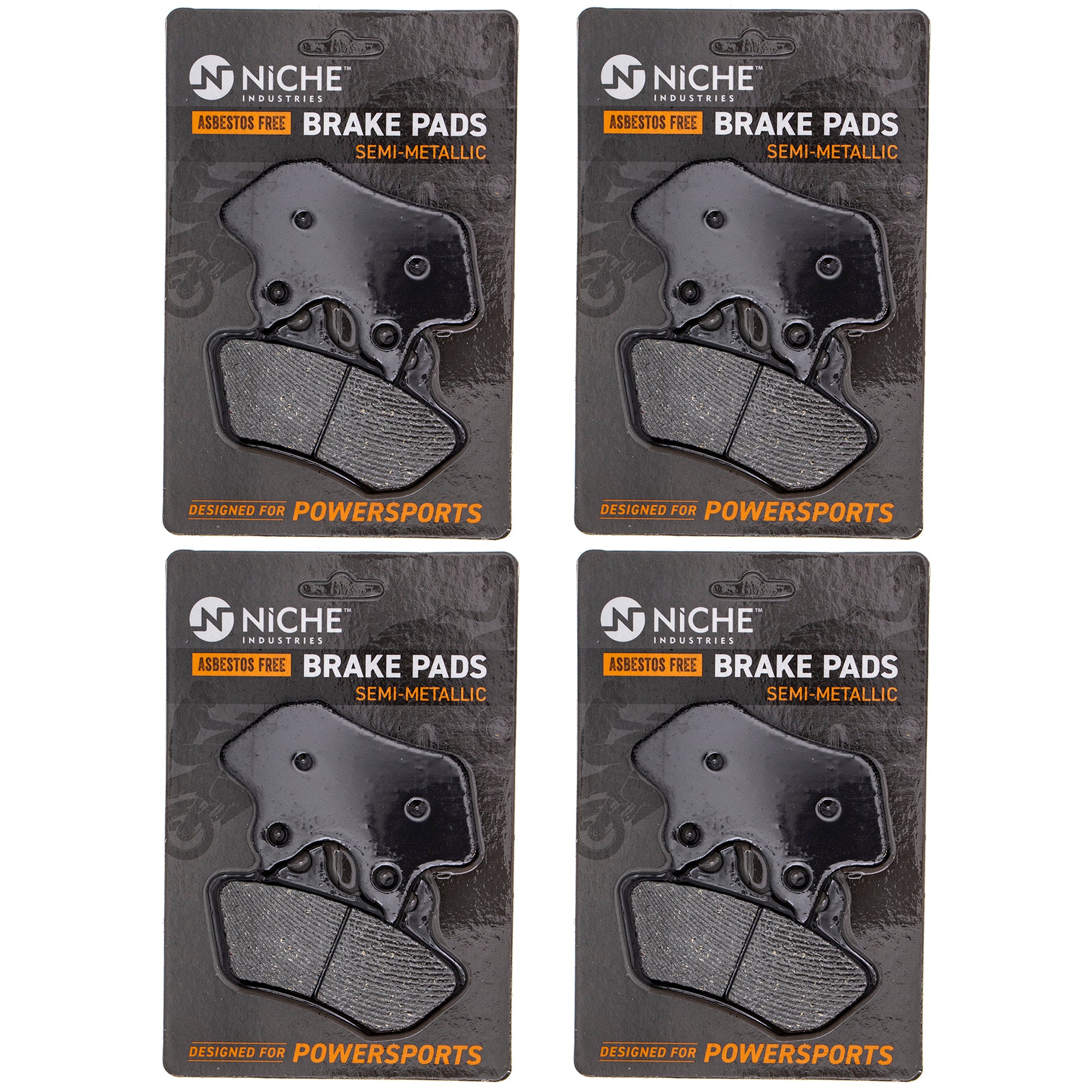 Semi-Metallic Brake Pad Set (Front & Rear) 4-Pack for Harley Davidson V-Rod Street NICHE 519-KPA2386D
