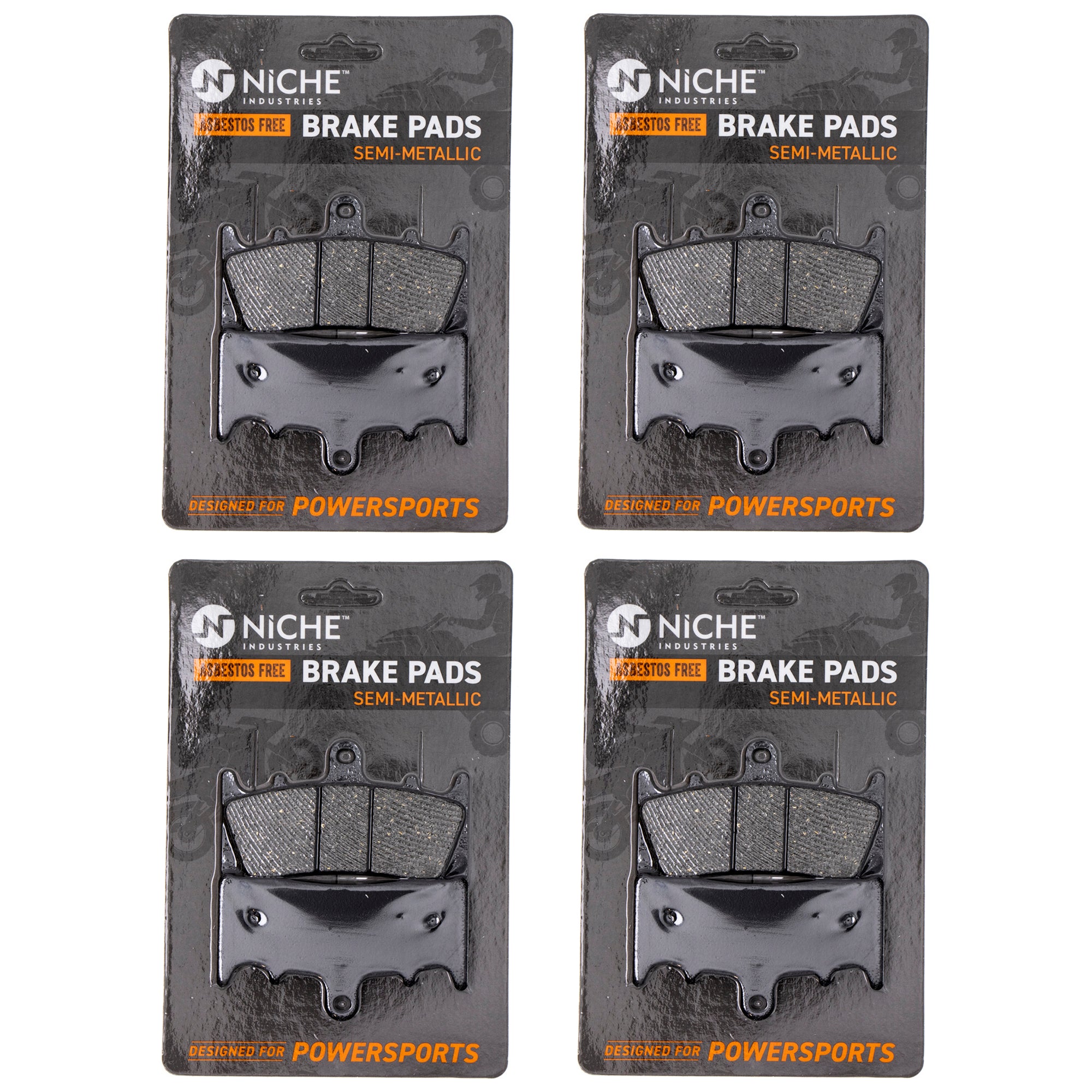Front Semi-Metallic Brake Pad Set 4-Pack for zOTHER Suzuki Kawasaki ZZR600 ZRX1200R NICHE 519-KPA2393D