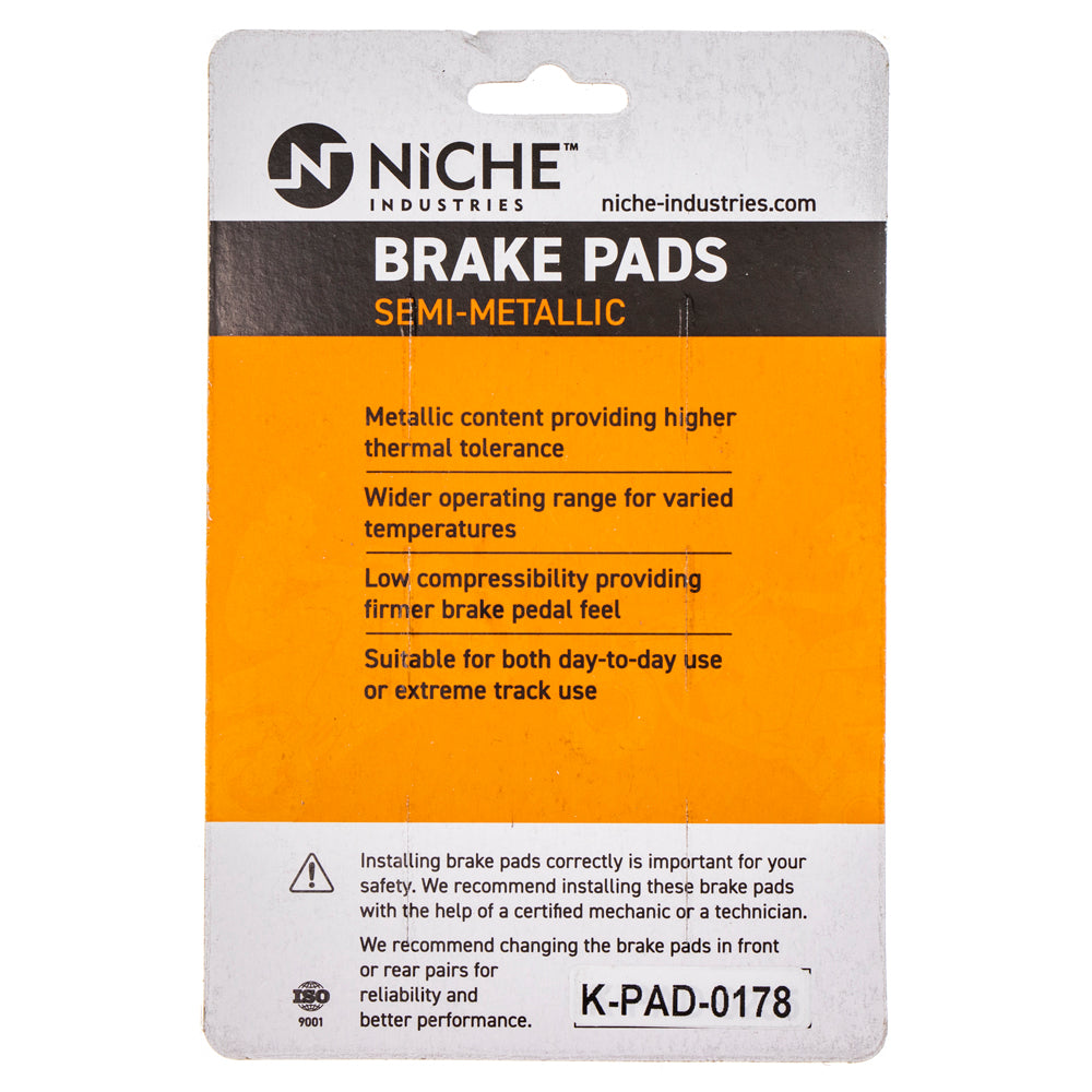NICHE 519-KPA2390D Brake Pad Set 2-Pack for zOTHER Suzuki Savage