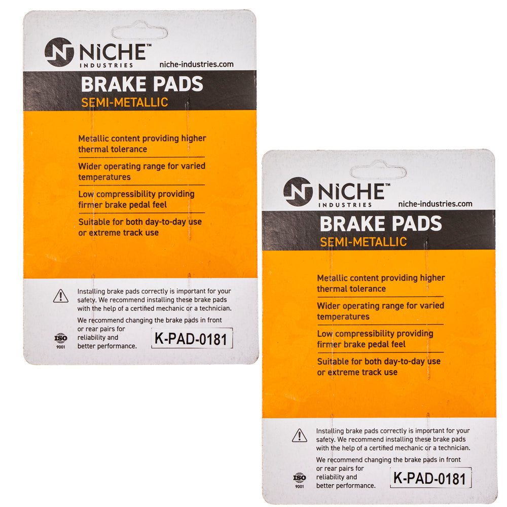 NICHE 519-KPA2303D Brake Pad Set 2-Pack for zOTHER Yamaha Suzuki