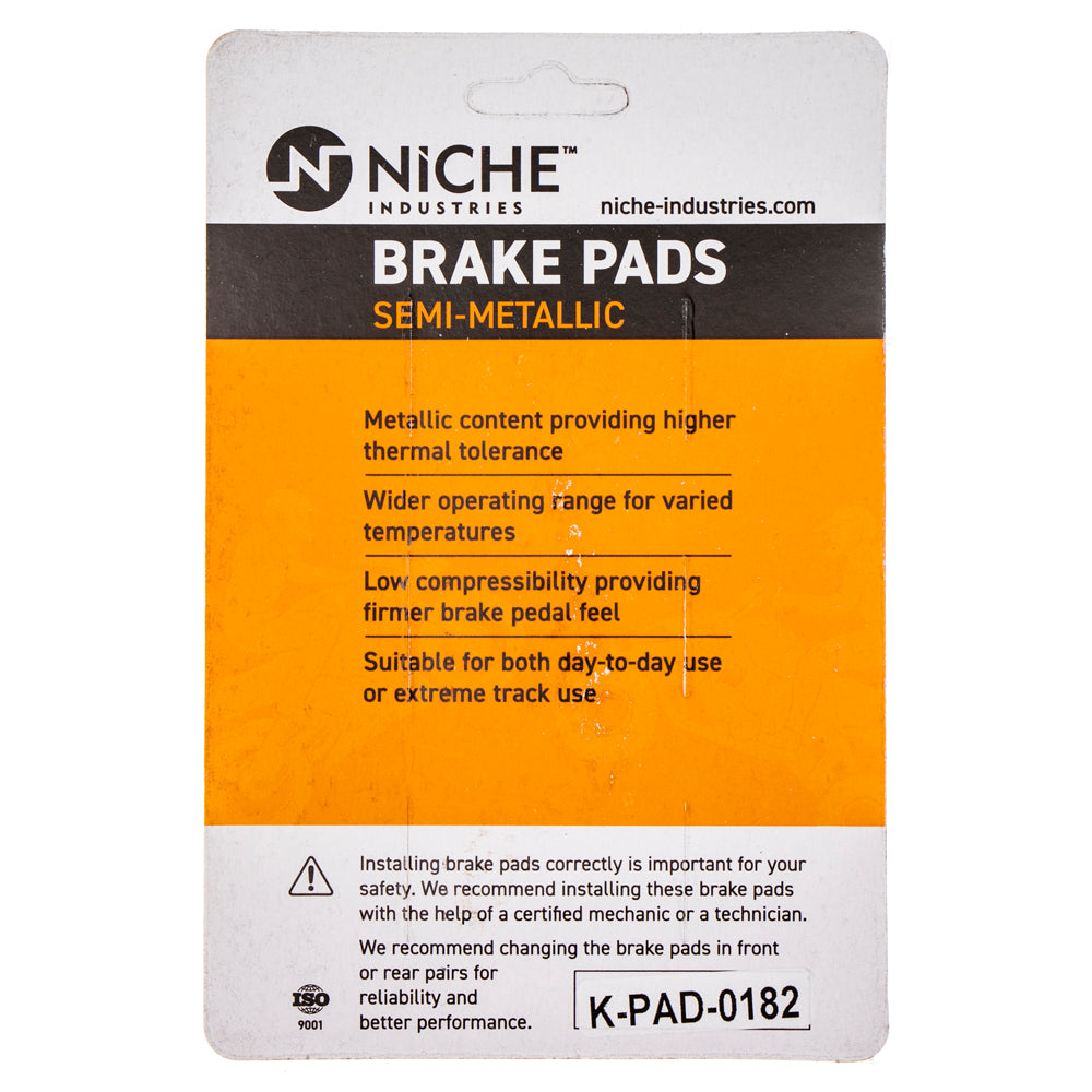 NICHE 519-KPA2304D Brake Pad Set 4-Pack for zOTHER Yamaha YZ450FX
