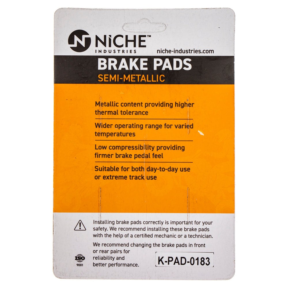 NICHE 519-KPA2305D Brake Pad Set 4-Pack for Harley Davidson Sportster