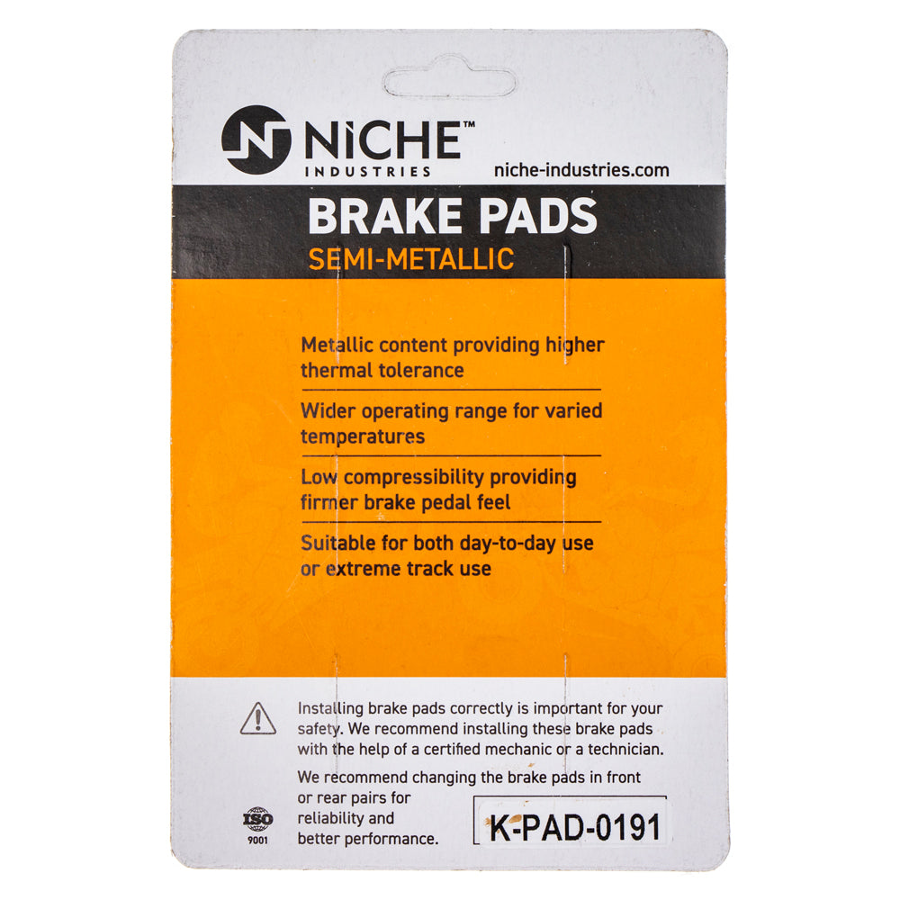 NICHE 519-KPA2313D Brake Pad Set 4-Pack for Harley Davidson XR1000