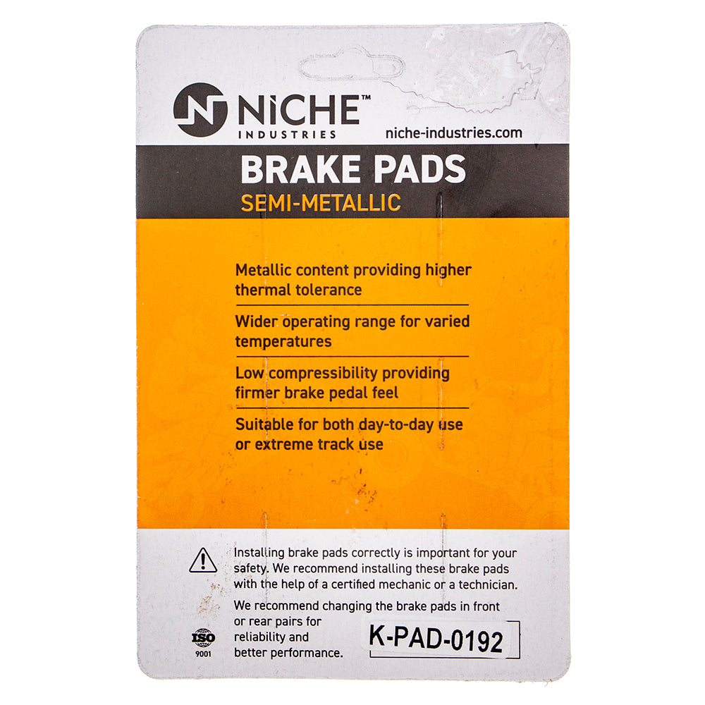 NICHE 519-KPA2314D Brake Pad Set 2-Pack for zOTHER Honda XR600R