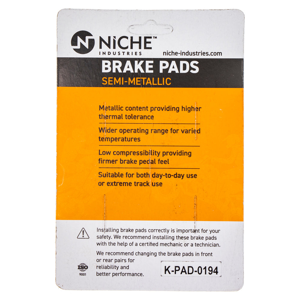 NICHE 519-KPA2316D Brake Pad Set 4-Pack for zOTHER Honda Goldwing