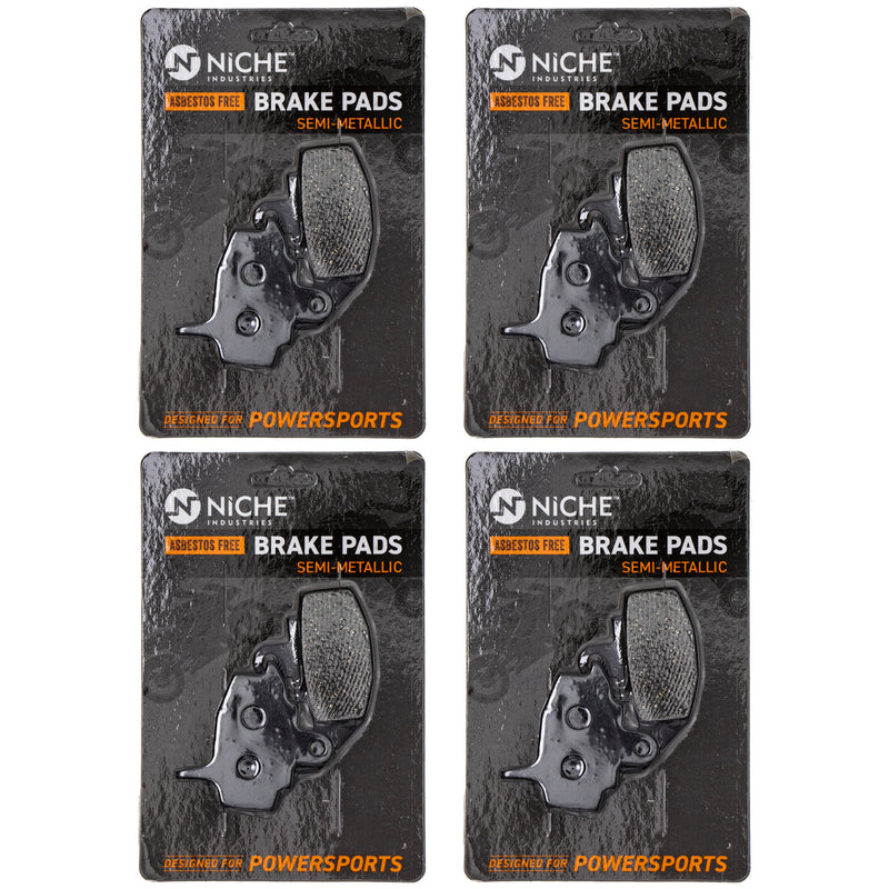 Front Semi-Metallic Brake Pad Set 4-Pack for Kawasaki KLR650 43082-1078 NICHE 519-KPA2318D