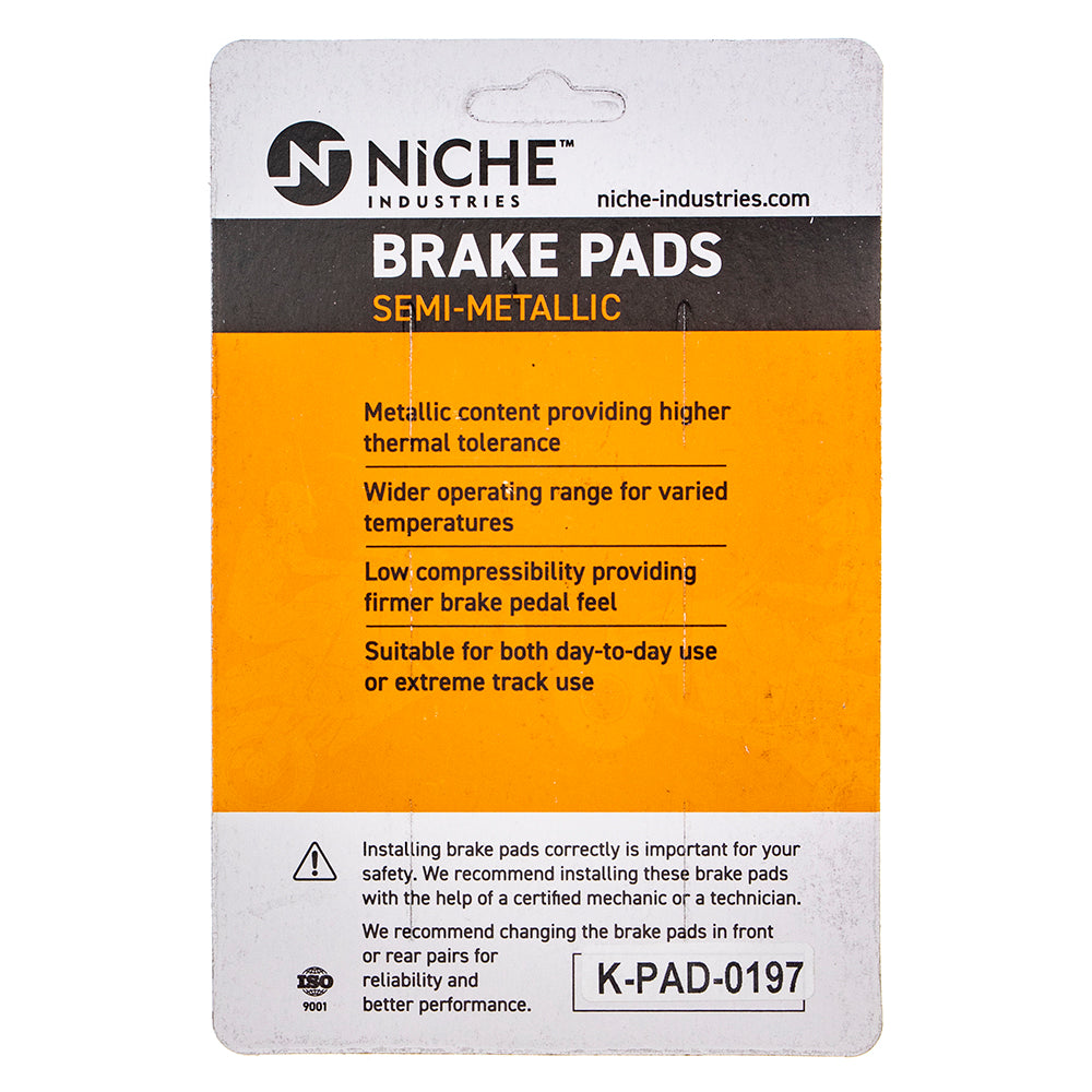 NICHE 519-KPA2319D Brake Pad Set 2-Pack for zOTHER Yamaha YZ85 YZ80