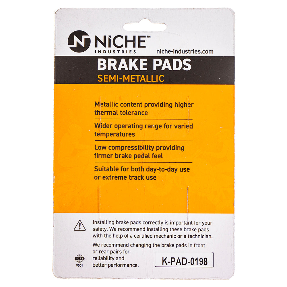 Semi-Metallic Brake Pad Set Front/Rear For Kawasaki MK1002606