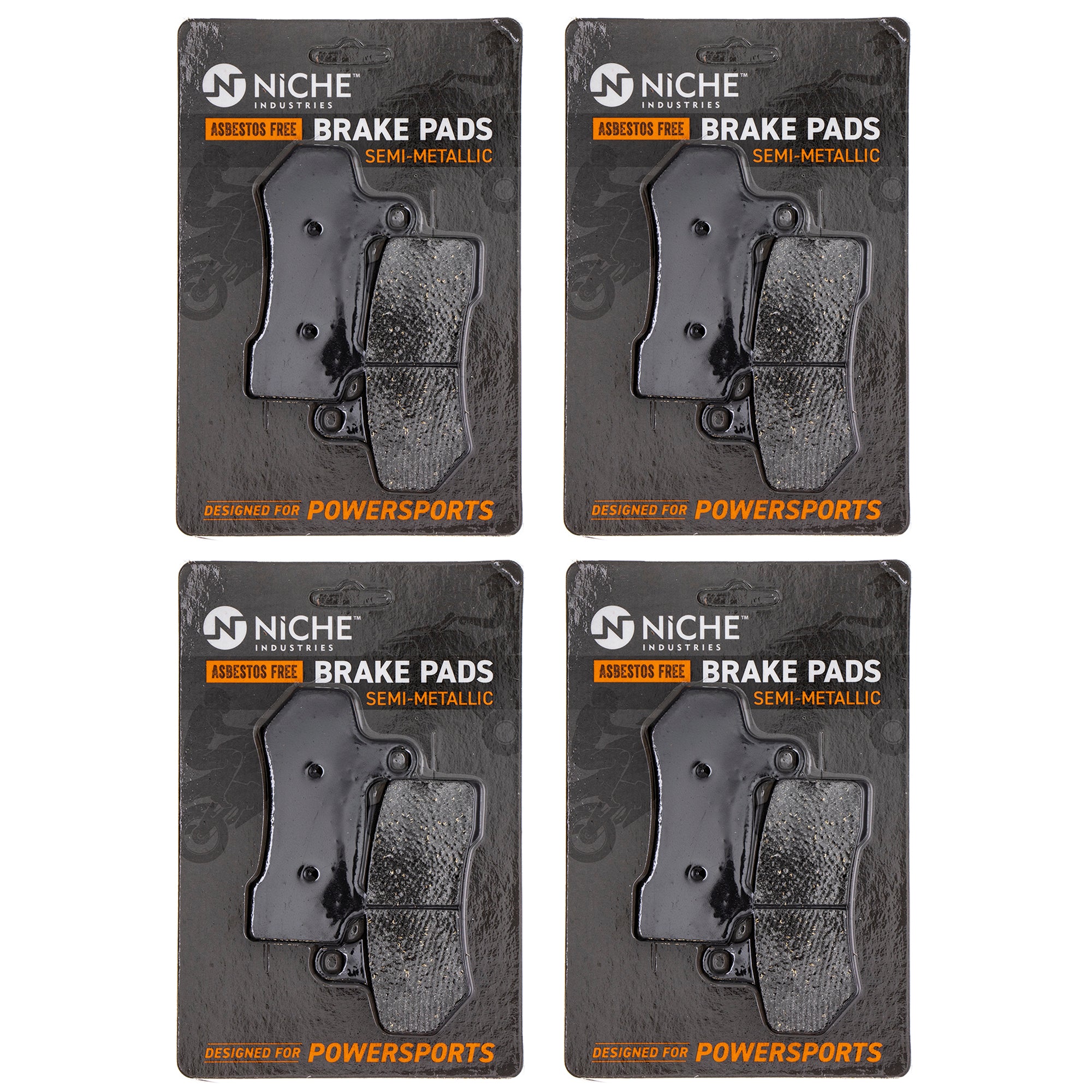 Semi-Metallic Brake Pad Set (Front & Rear) 4-Pack for Harley Davidson V-Rod Ultra Tri NICHE 519-KPA2423D