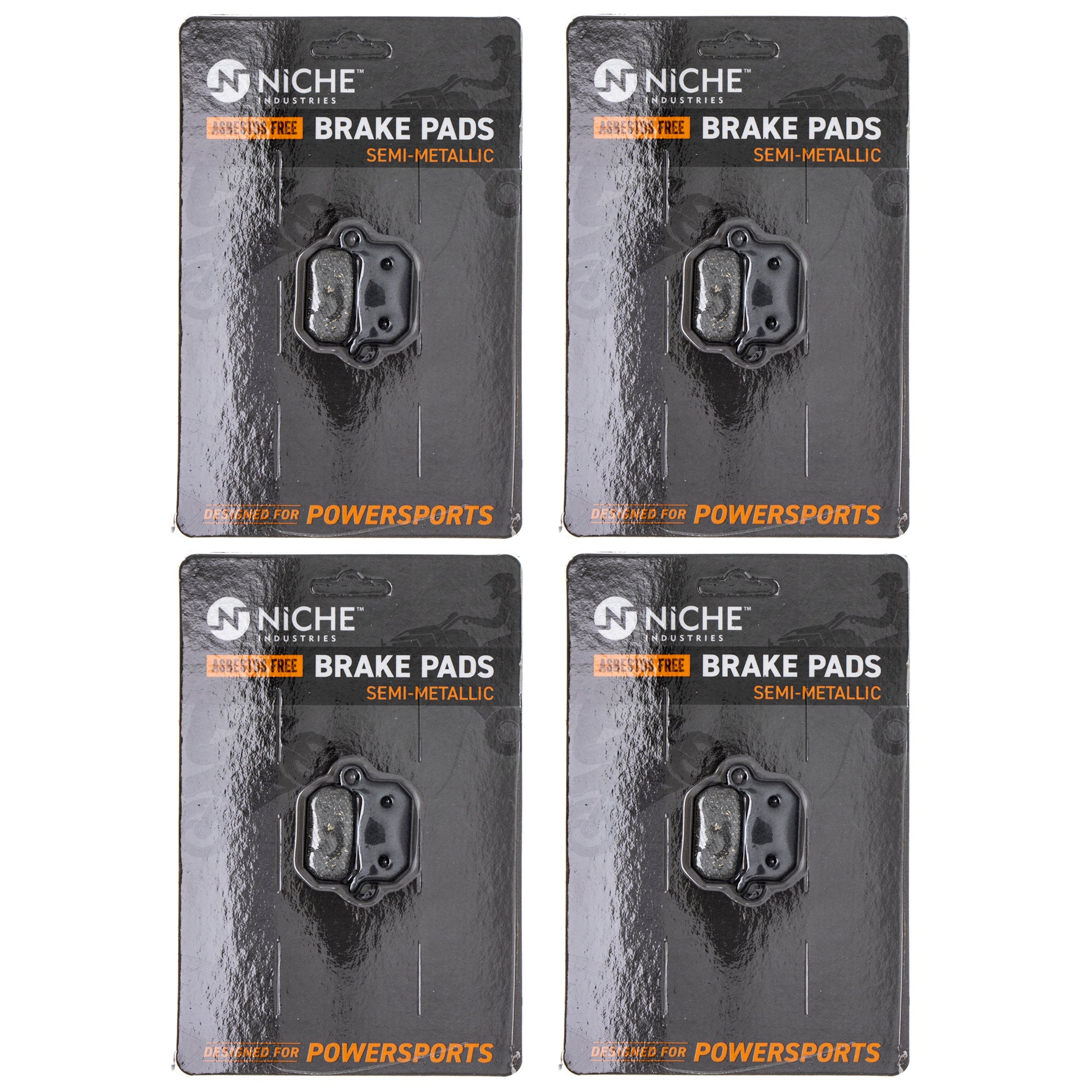 Semi-Metallic Brake Pad Set (Front & Rear) 4-Pack for KTM TC50 SX-E SM50 CR50 45113030000 NICHE 519-KPA2427D
