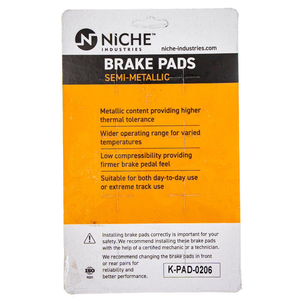 NICHE 519-KPA2428D Brake Pad Set 2-Pack for zOTHER Polaris Harley