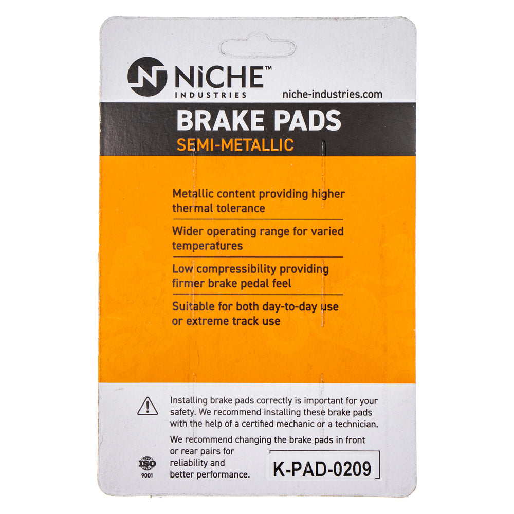 NICHE 519-KPA2421D Brake Pad Set 2-Pack for Suzuki RM85L RM85 RM100