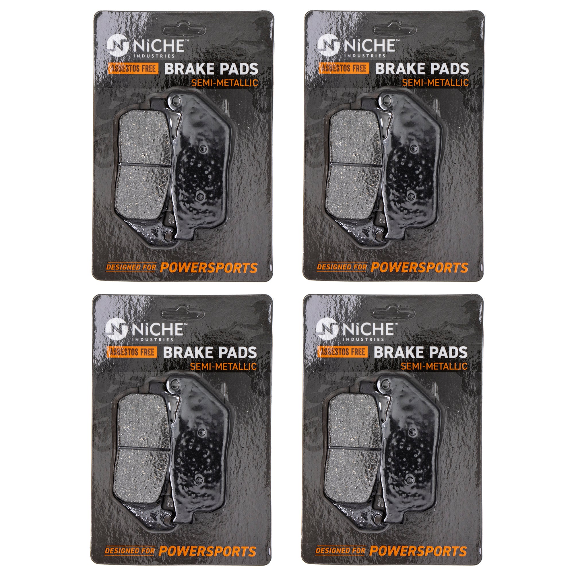 Front Semi-Metallic Brake Pad Set 4-Pack for Harley Davidson Sportster Seventy Iron Forty NICHE 519-KPA2432D
