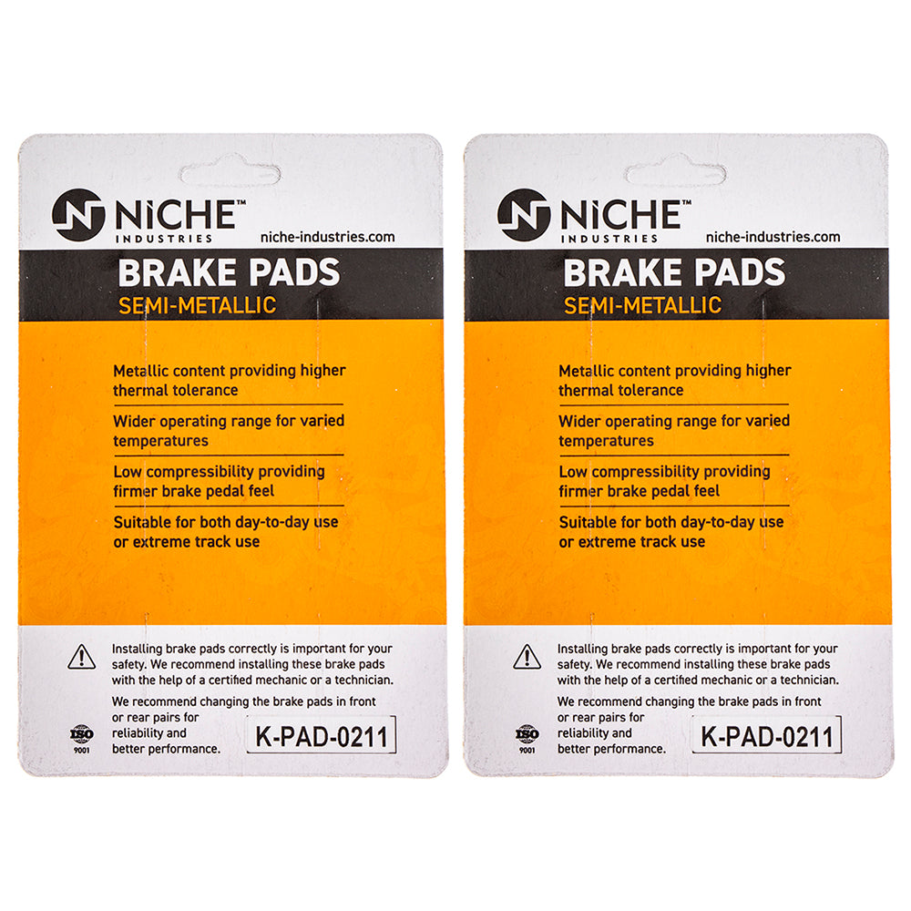 NICHE 519-KPA2433D Brake Pad Set 2-Pack for Triumph BMW Speed S1000RR